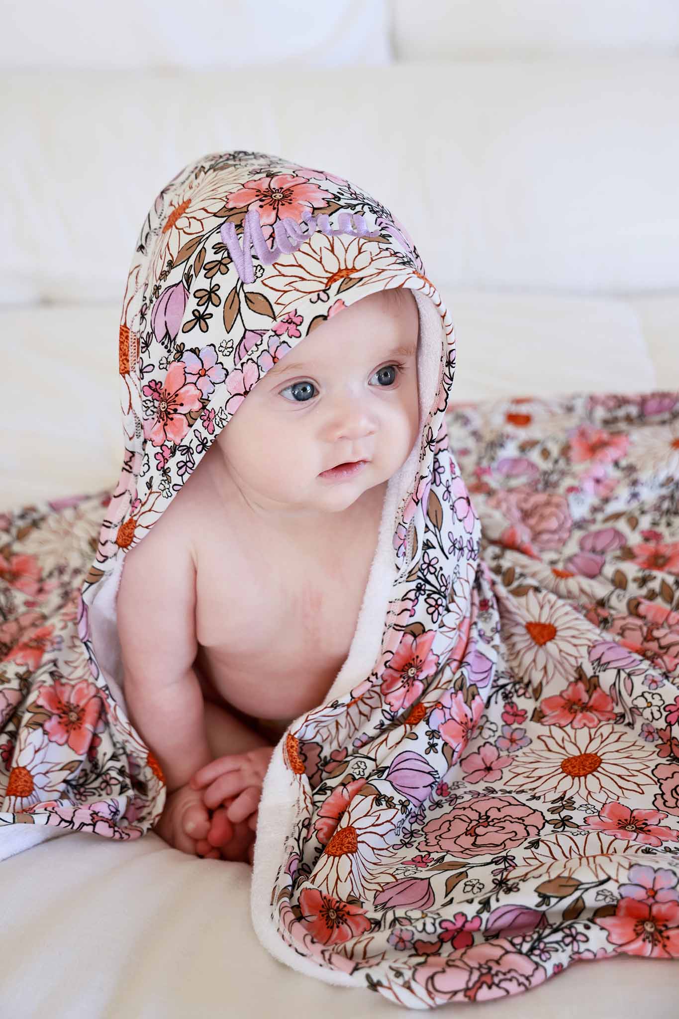 Baby Embroidered Bamboo Hooded Towels - Image 16