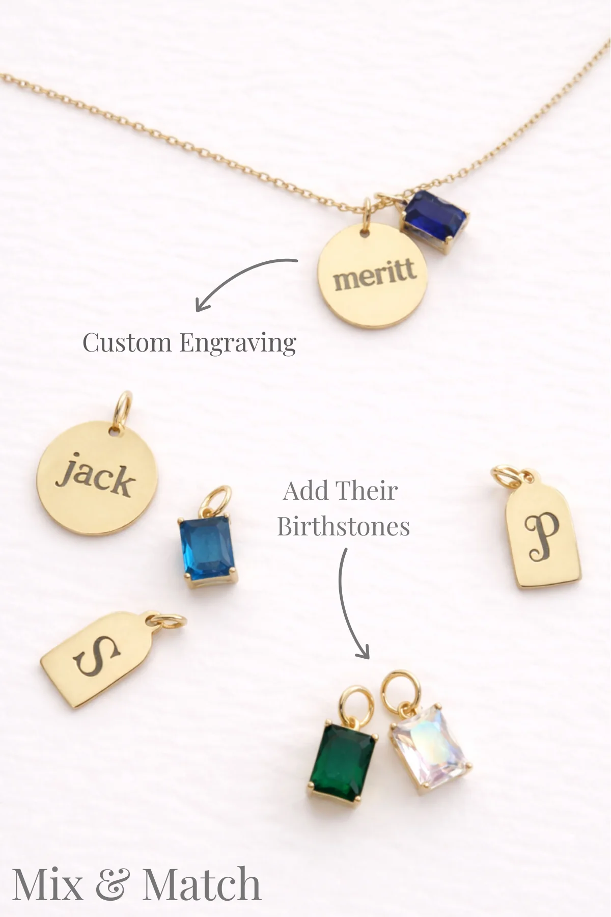Engraved Circle Charm Necklace - Image 3