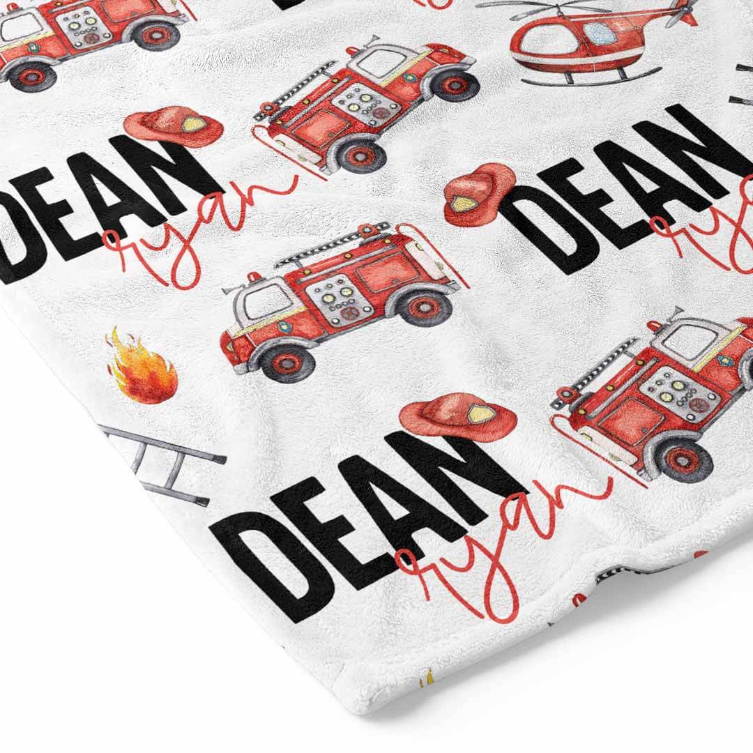 Firetrucks Personalized Toddler Blanket - Image 5