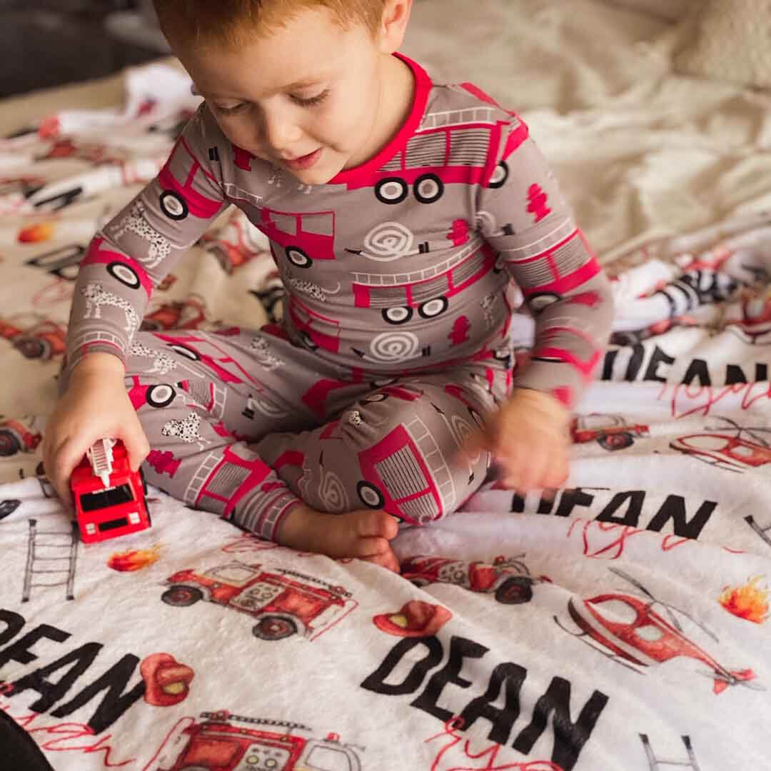 Firetrucks Personalized Toddler Blanket - Image 7