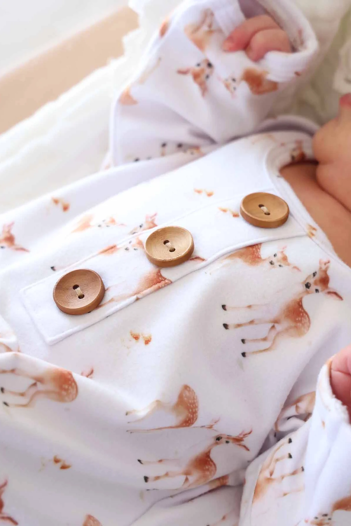 Friendly Fawns Newborn Baby Knot Gown & Hat Set - Image 2
