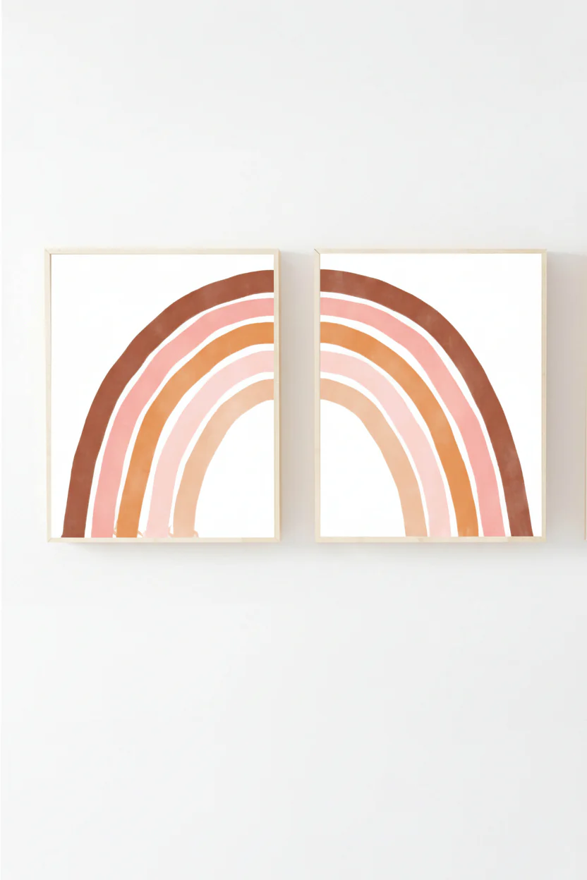 Girlie Rainbow Bundled Digital Nursery Art