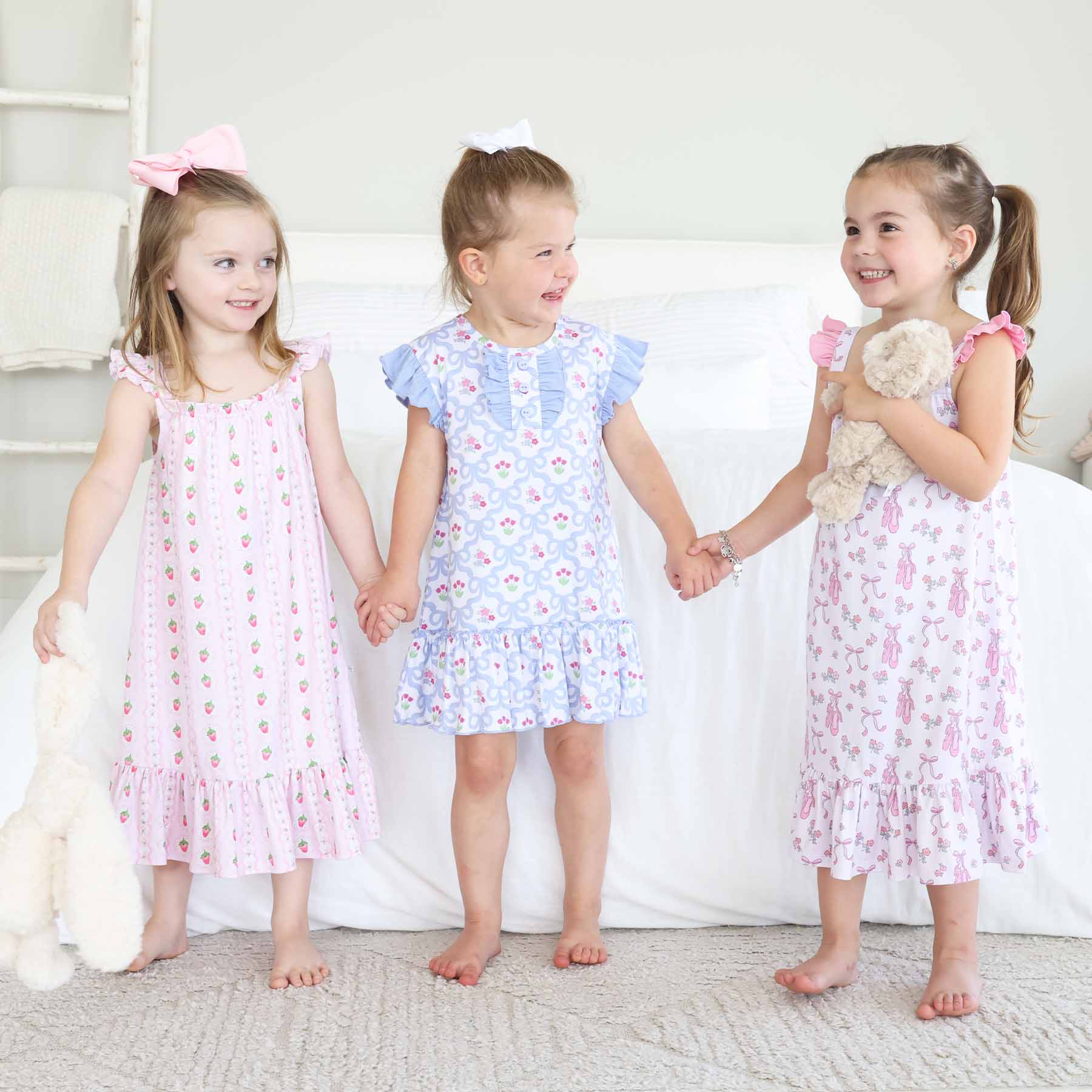 Girls' Flutter Sleeve Nightgown | Tied In Tulips - Image 10