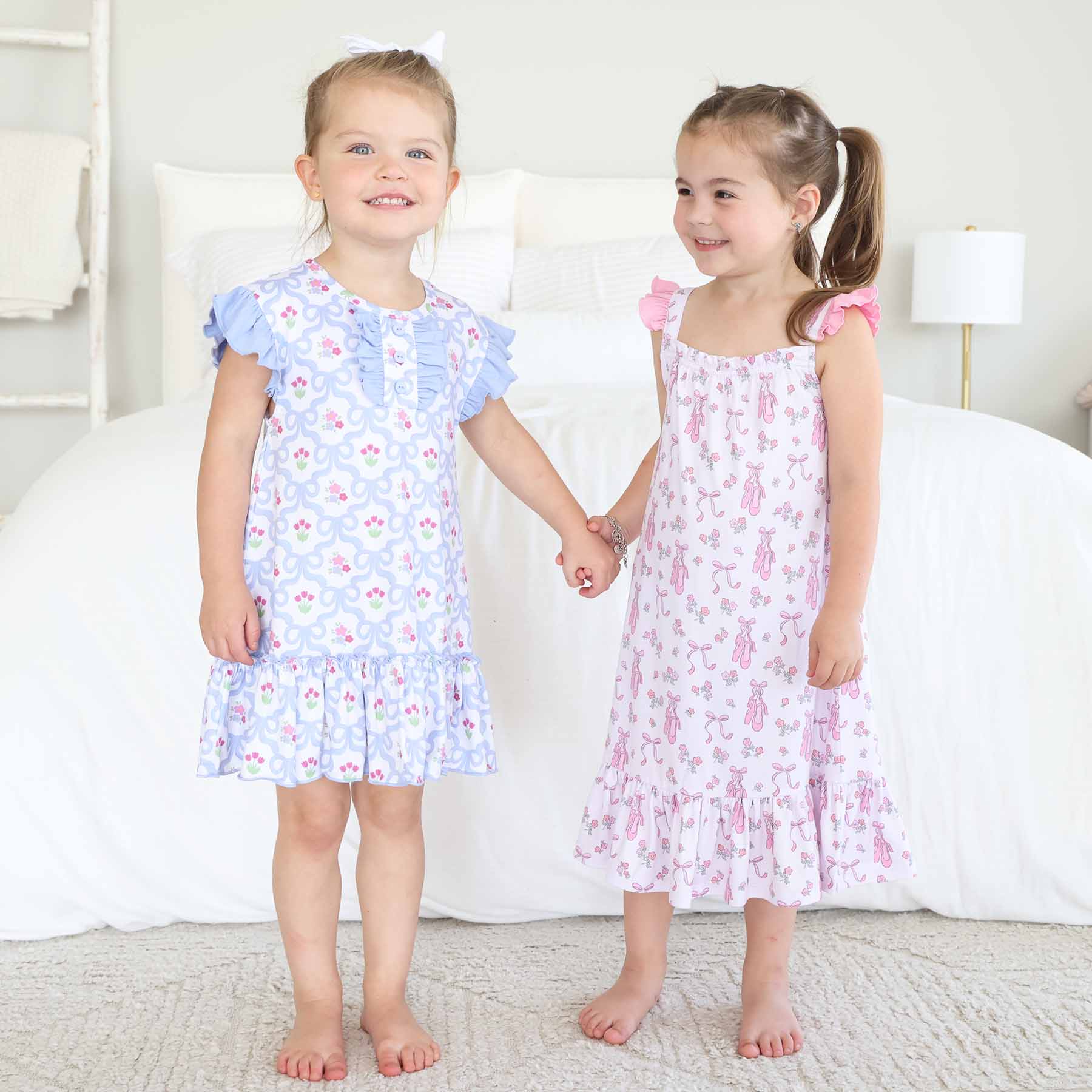Girls' Flutter Sleeve Nightgown | Tied In Tulips - Image 12