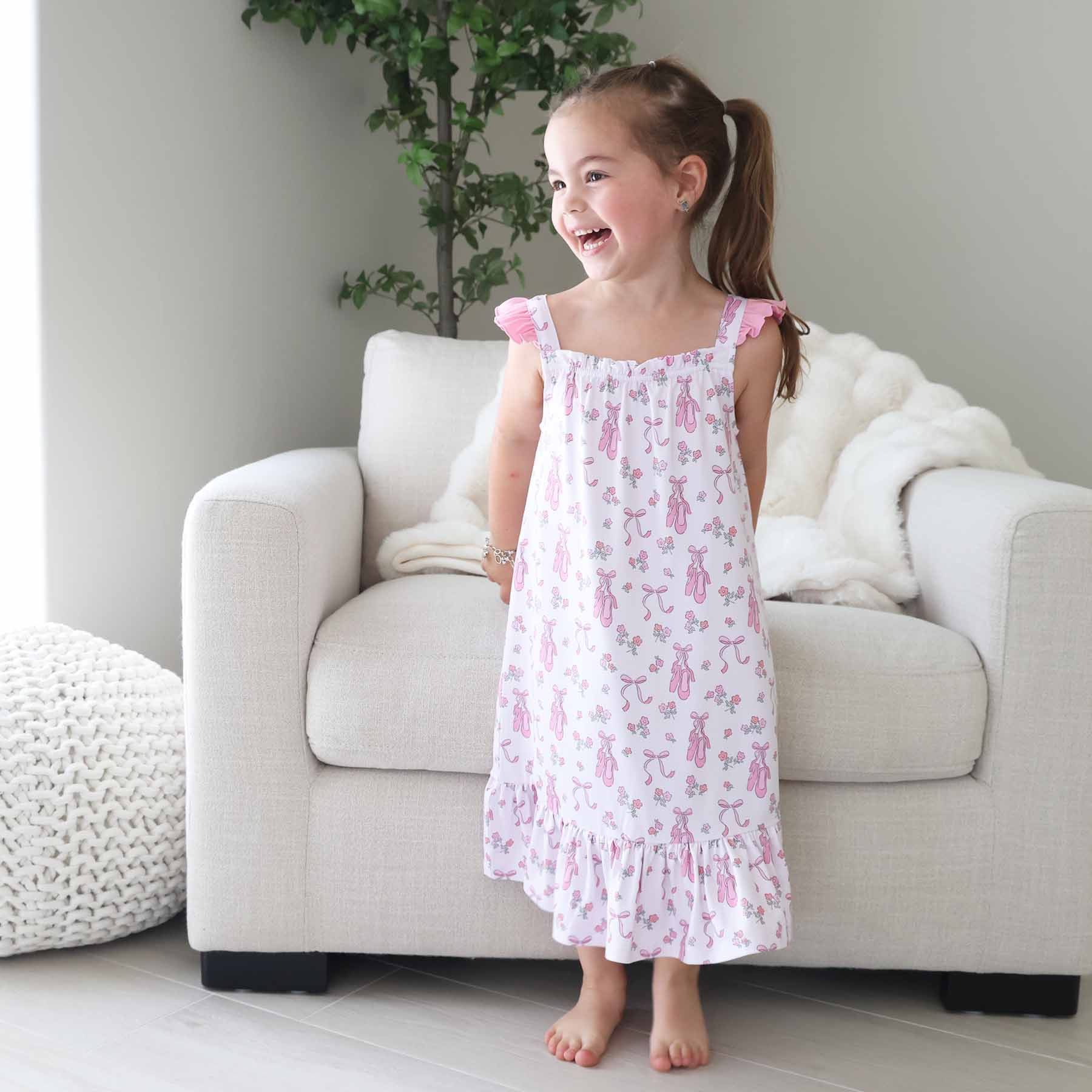 Girls' Full Length Ruffle Nightgown | Ballet Dreams - Image 10