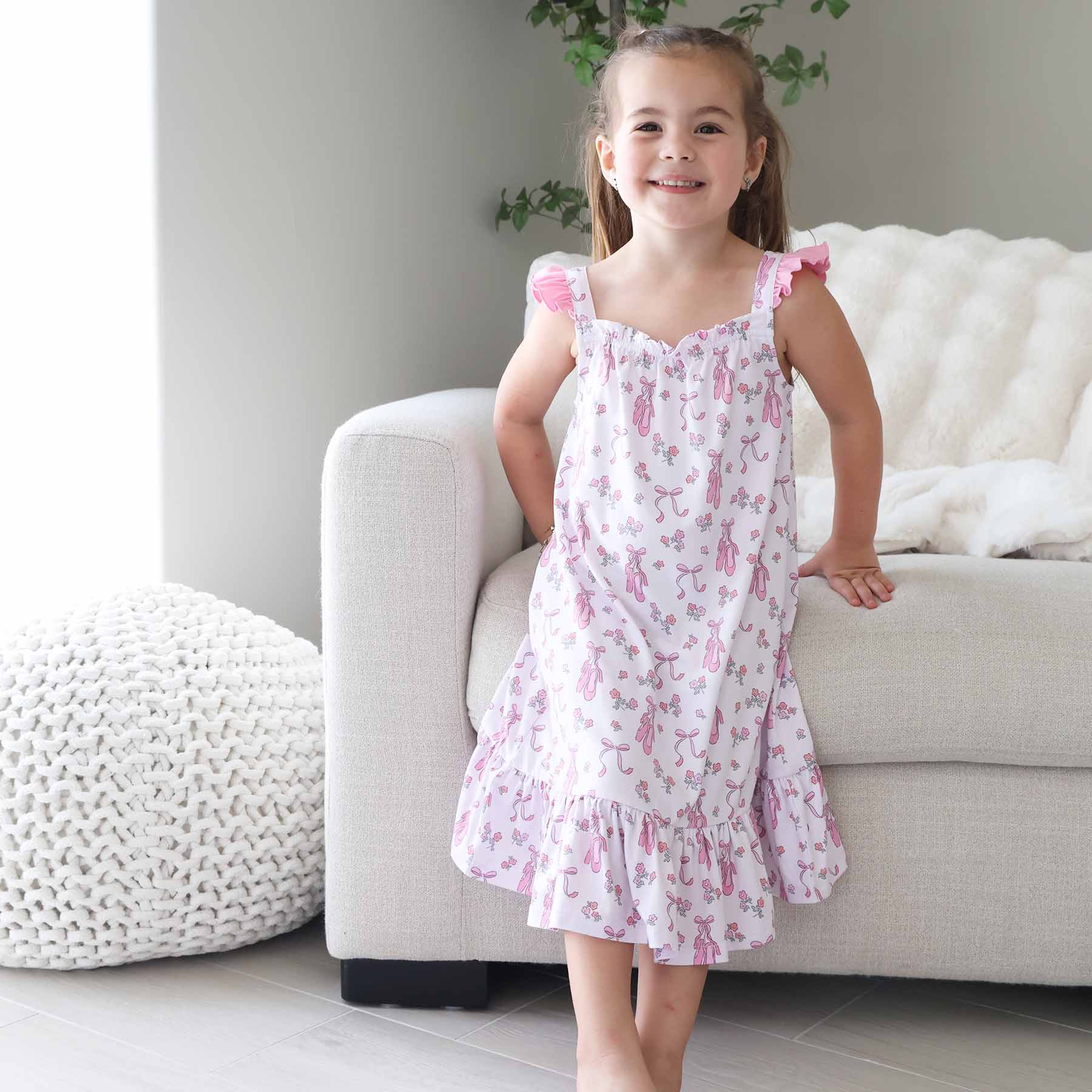 Girls' Full Length Ruffle Nightgown | Ballet Dreams - Image 13
