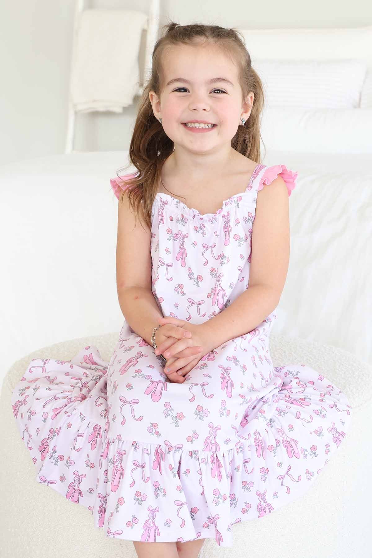 Girls' Full Length Ruffle Nightgown | Ballet Dreams - Image 3