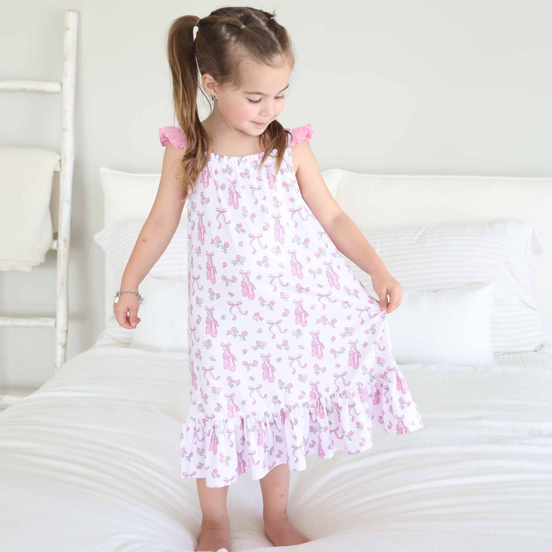 Girls' Full Length Ruffle Nightgown | Ballet Dreams - Image 8