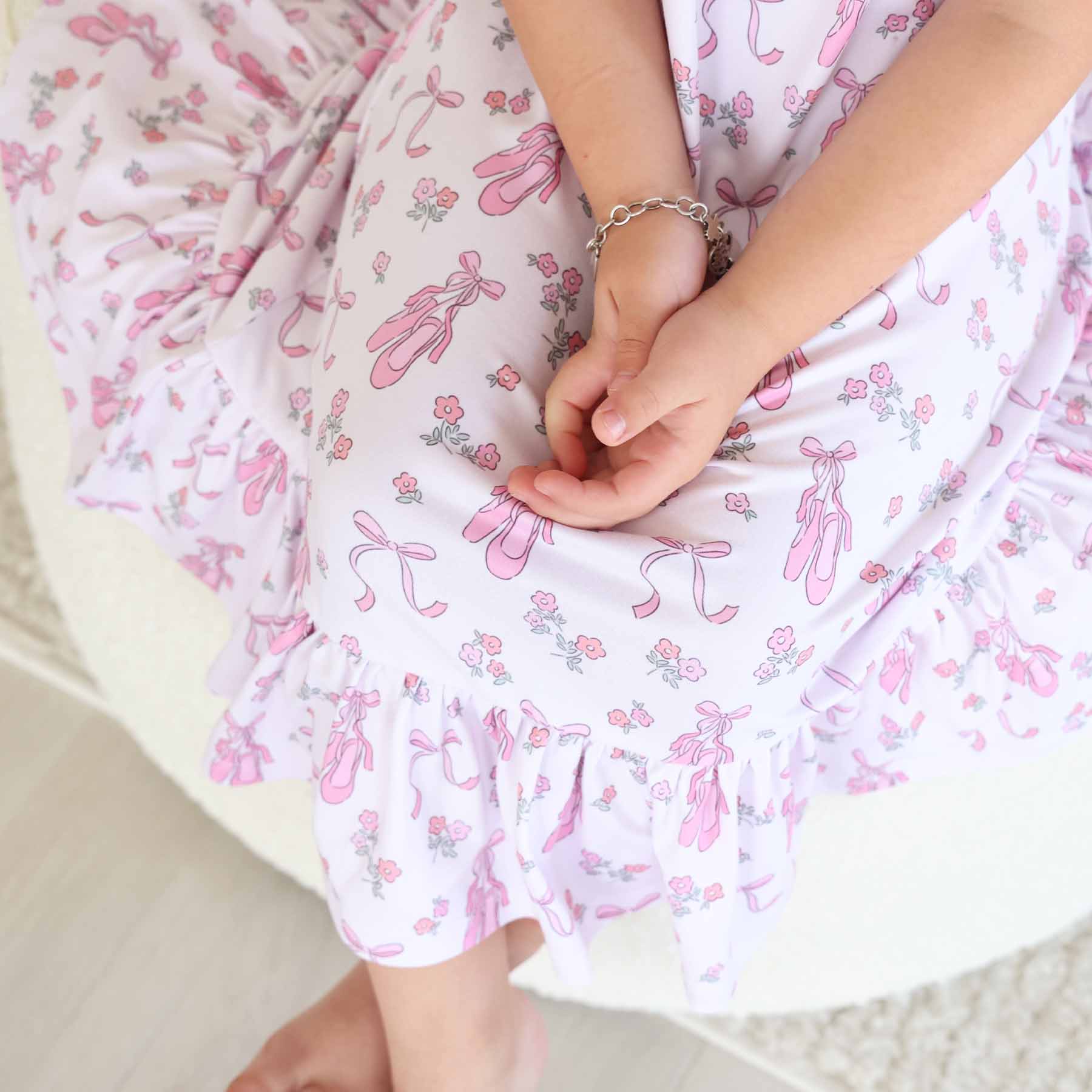 Girls' Full Length Ruffle Nightgown | Ballet Dreams - Image 9