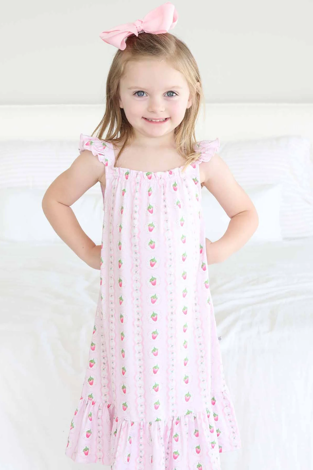 Girls' Full Length Ruffle Nightgown | Berry Sweet - Image 10