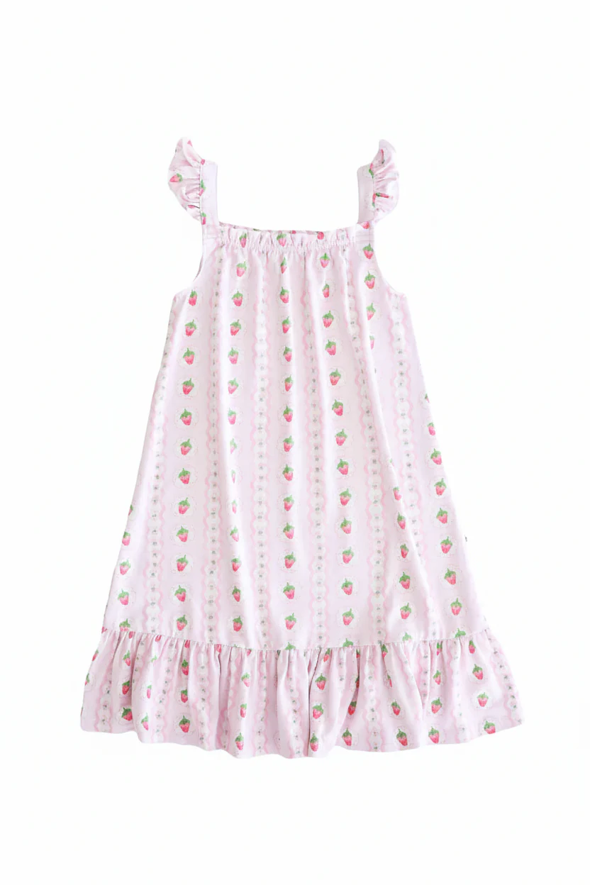 Girls' Full Length Ruffle Nightgown | Berry Sweet - Image 2
