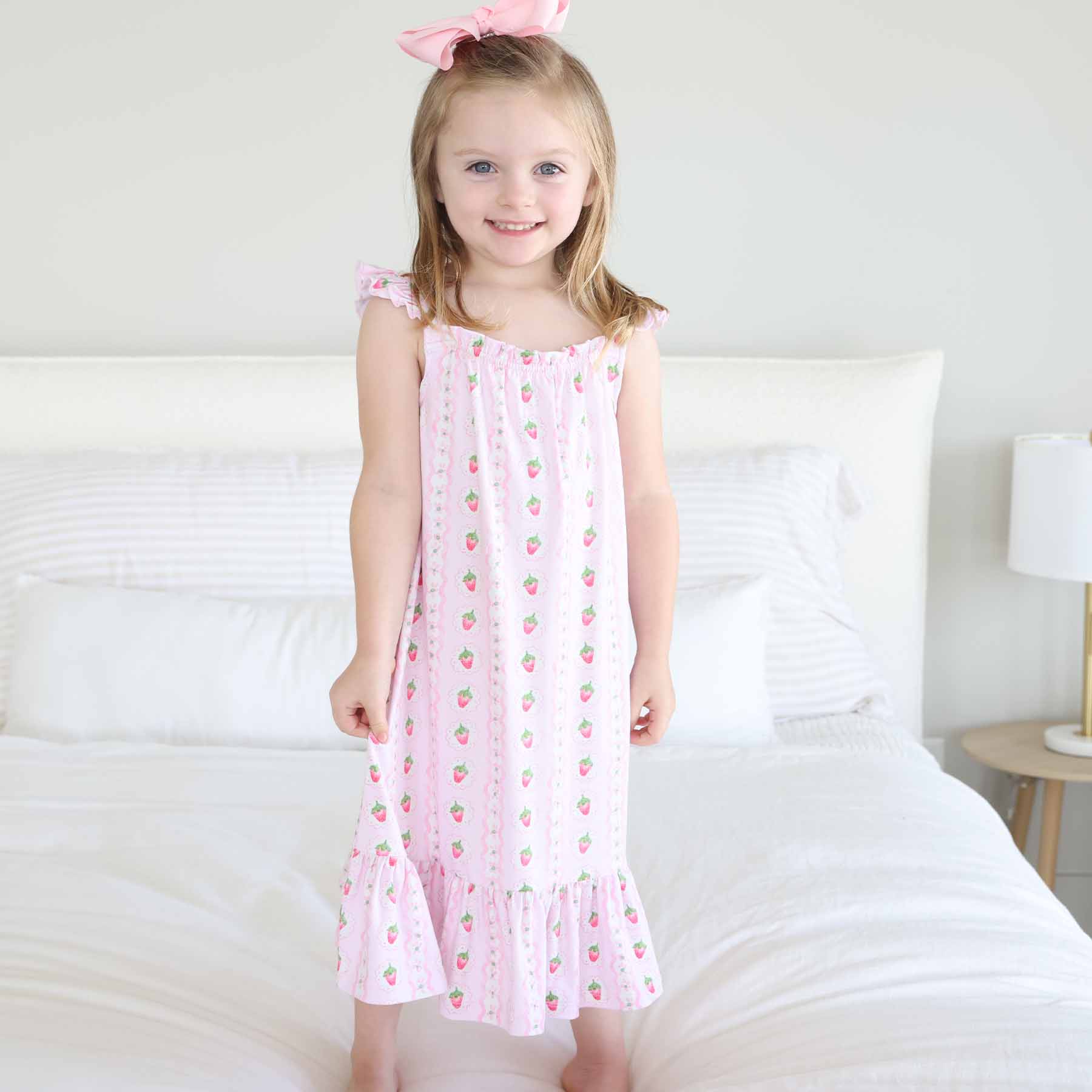 Girls' Full Length Ruffle Nightgown | Berry Sweet - Image 3