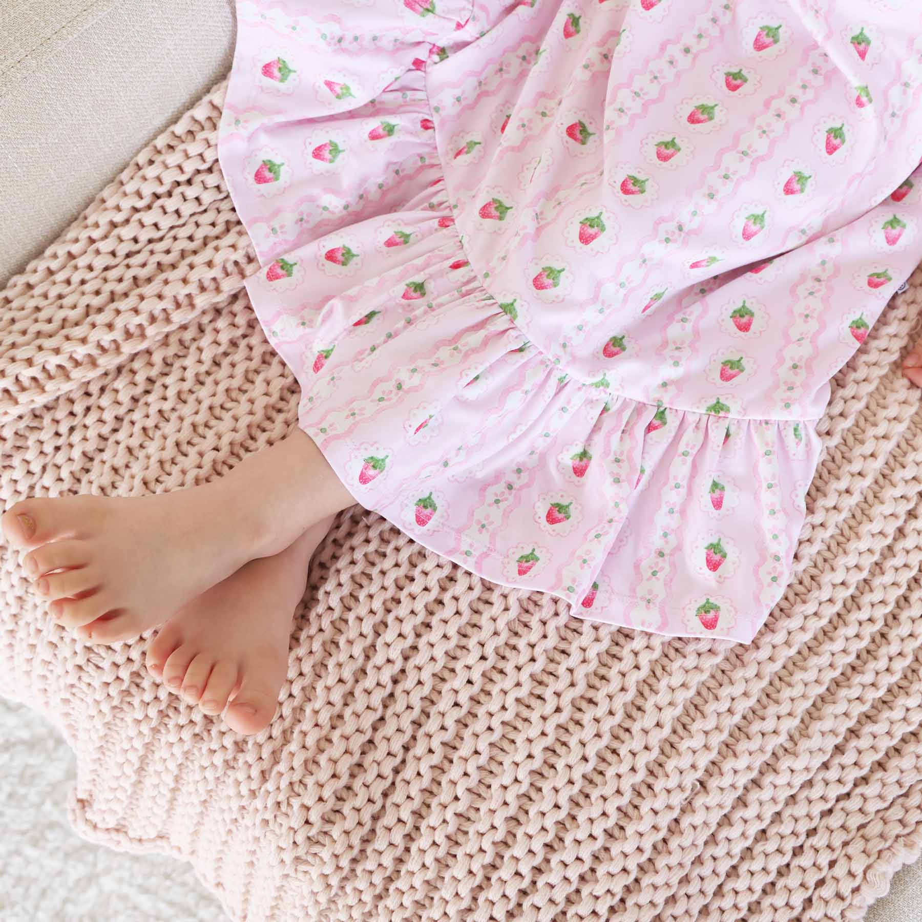 Girls' Full Length Ruffle Nightgown | Berry Sweet - Image 5
