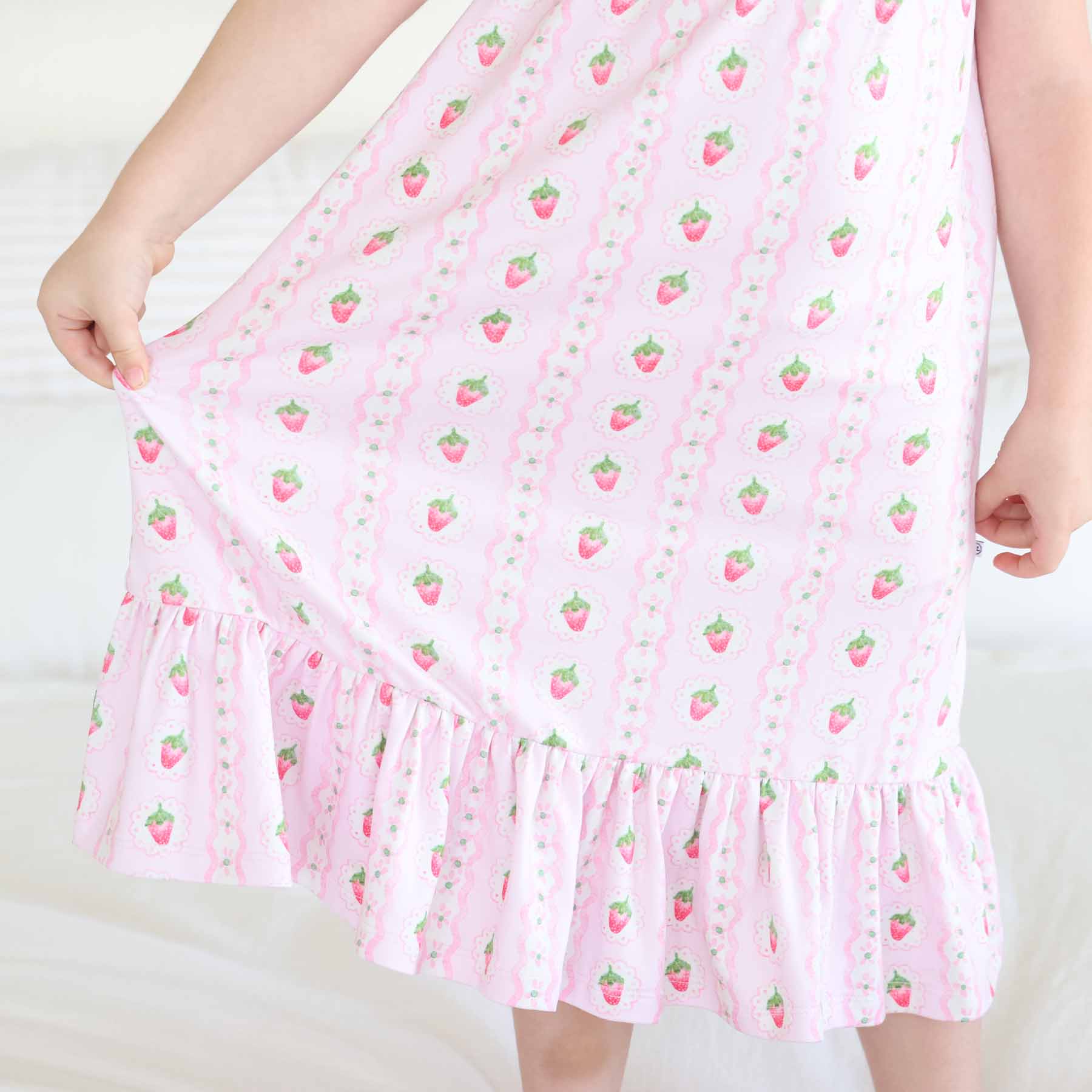 Girls' Full Length Ruffle Nightgown | Berry Sweet - Image 7