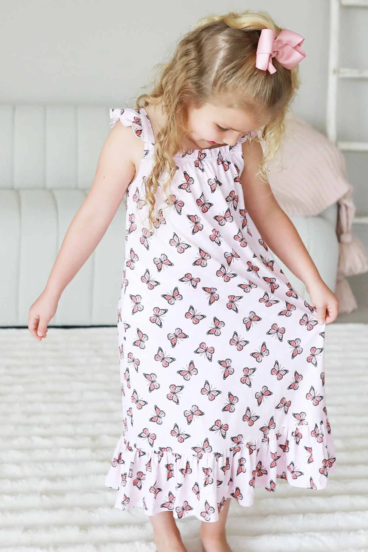 Girls' Full Length Ruffle Nightgown | Butterfly Dreams - Image 4