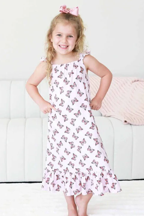 Girls' Full Length Ruffle Nightgown | Butterfly Dreams - Image 6