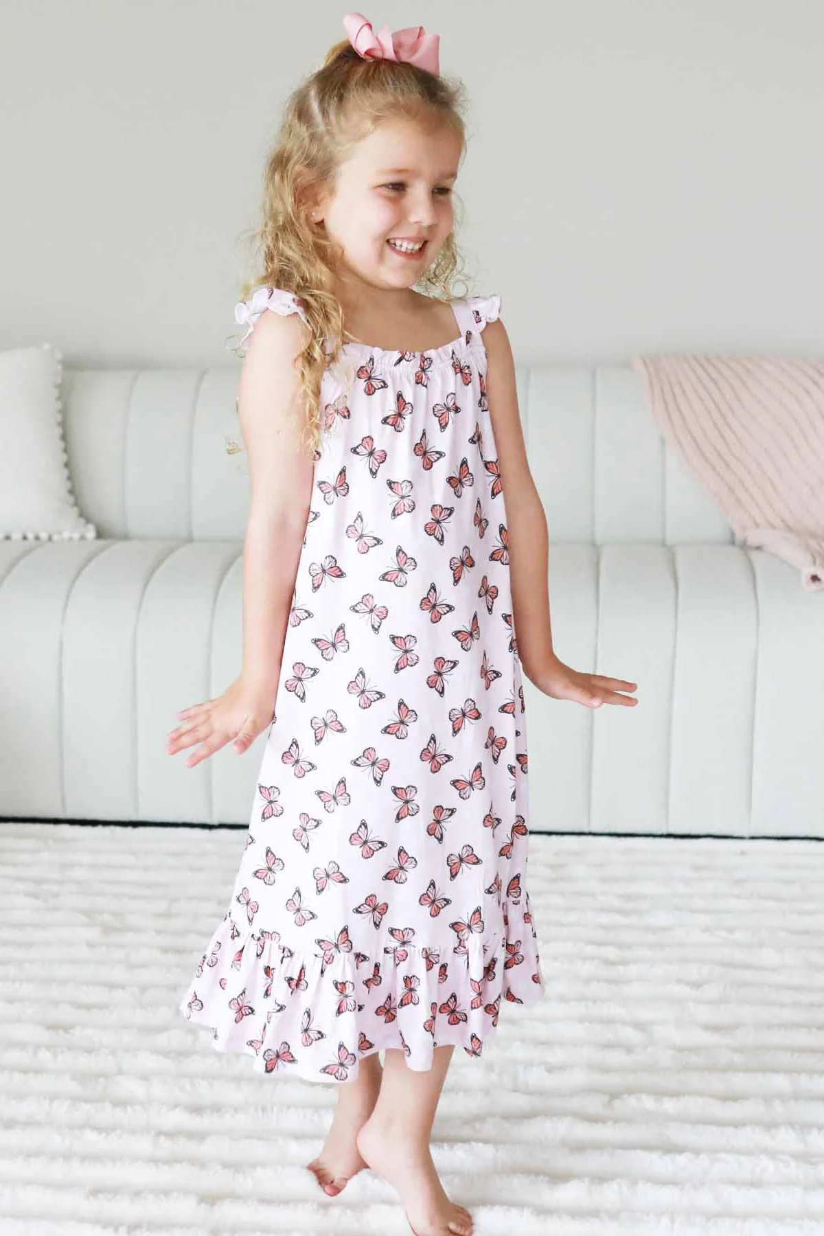 Girls' Full Length Ruffle Nightgown | Butterfly Dreams - Image 8