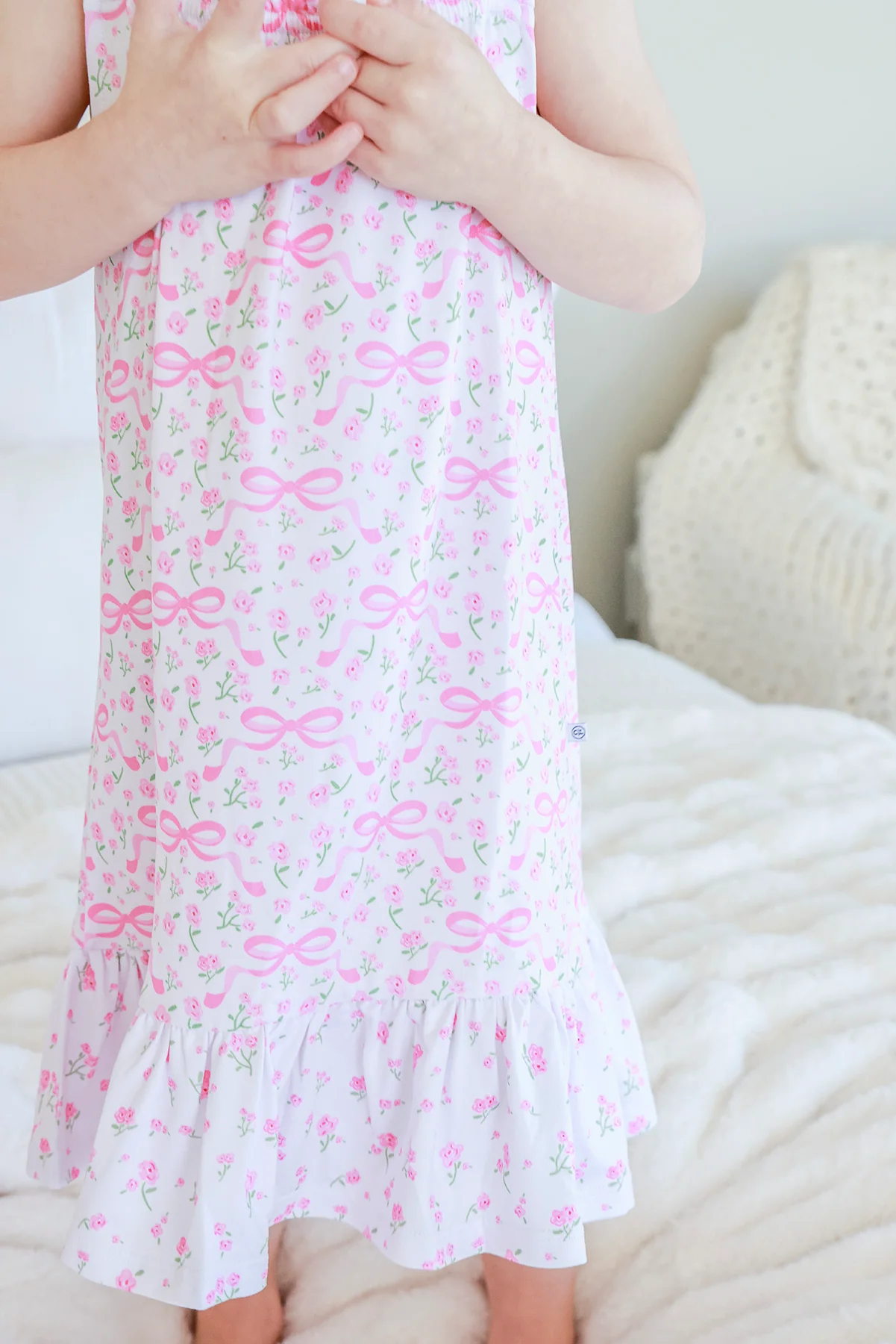 Girls' Full Length Ruffle Nightgown | Dreamy Bows - Image 14