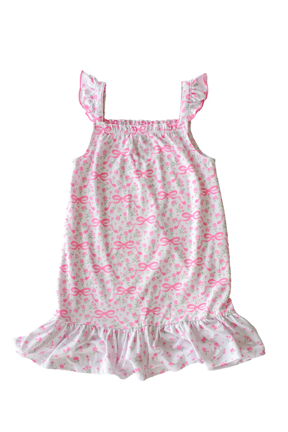 Girls' Full Length Ruffle Nightgown | Dreamy Bows - Image 2