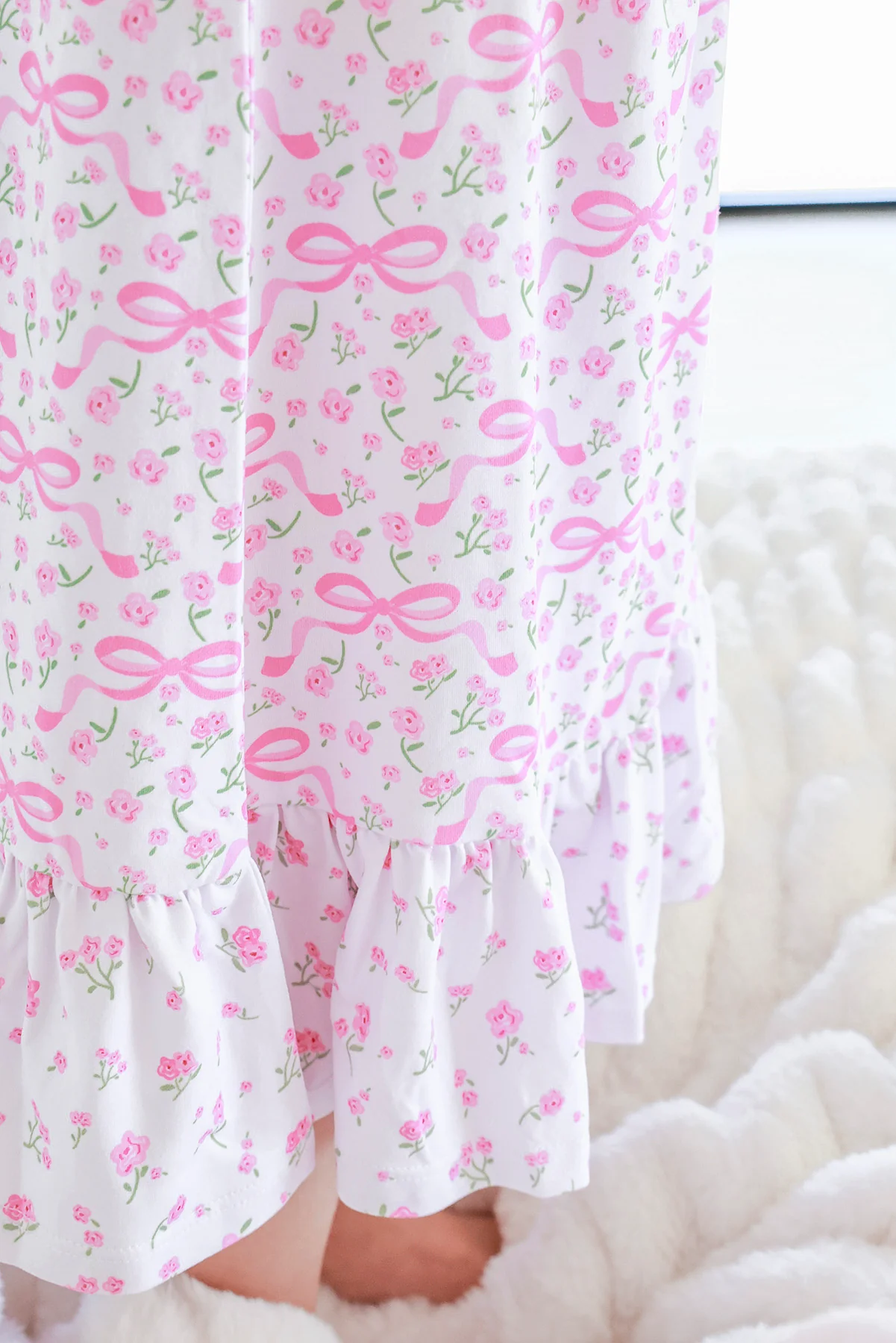 Girls' Full Length Ruffle Nightgown | Dreamy Bows - Image 4