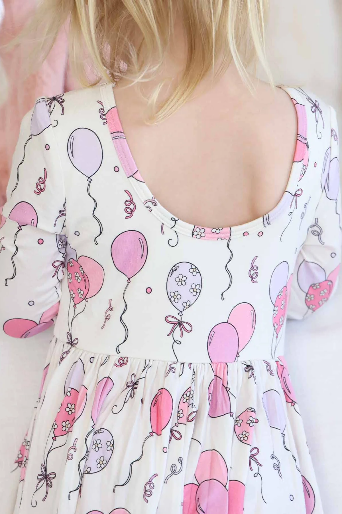 Girls' Long Sleeve Twirl Dress | Party Time Pink - Image 11