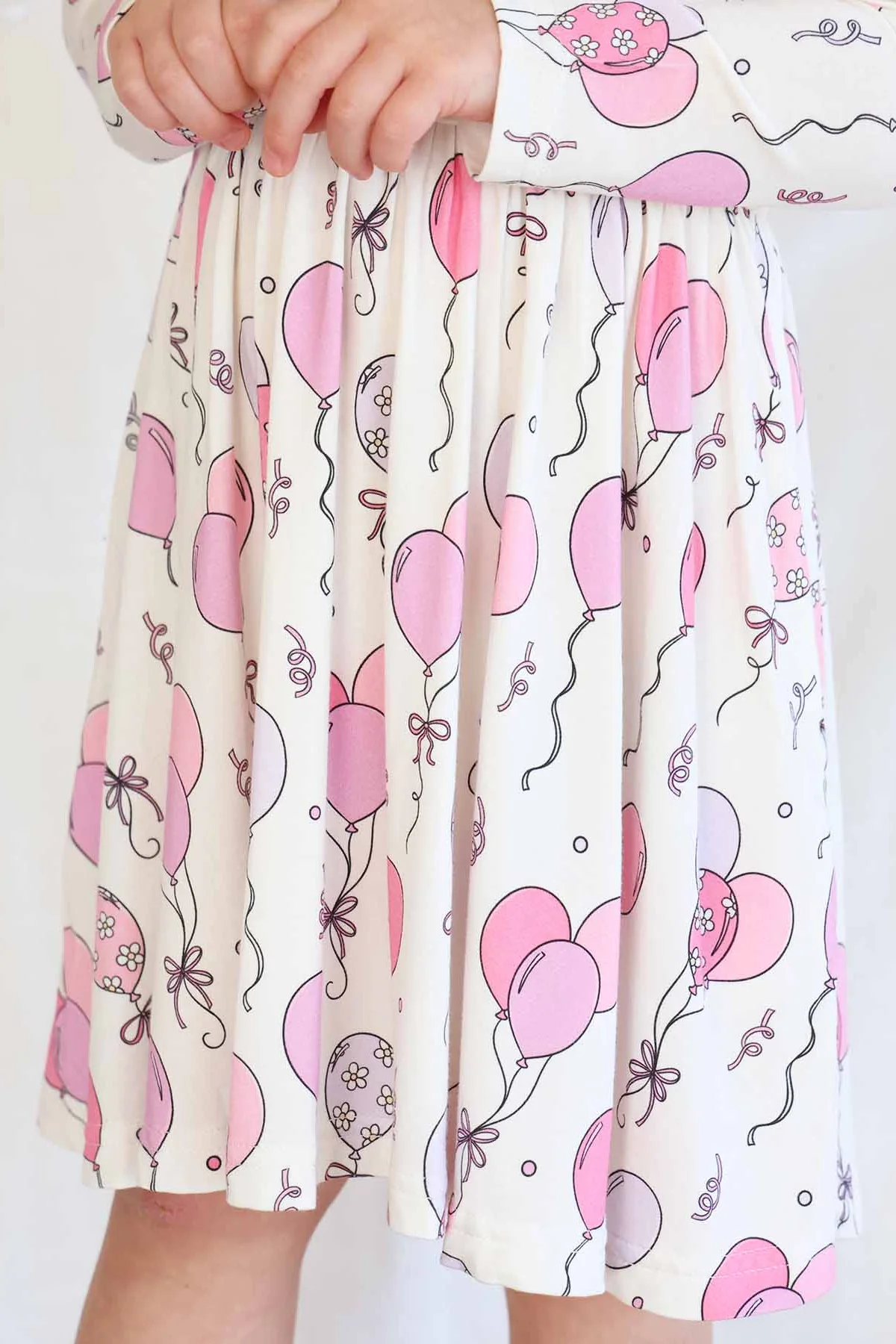 Girls' Long Sleeve Twirl Dress | Party Time Pink - Image 3