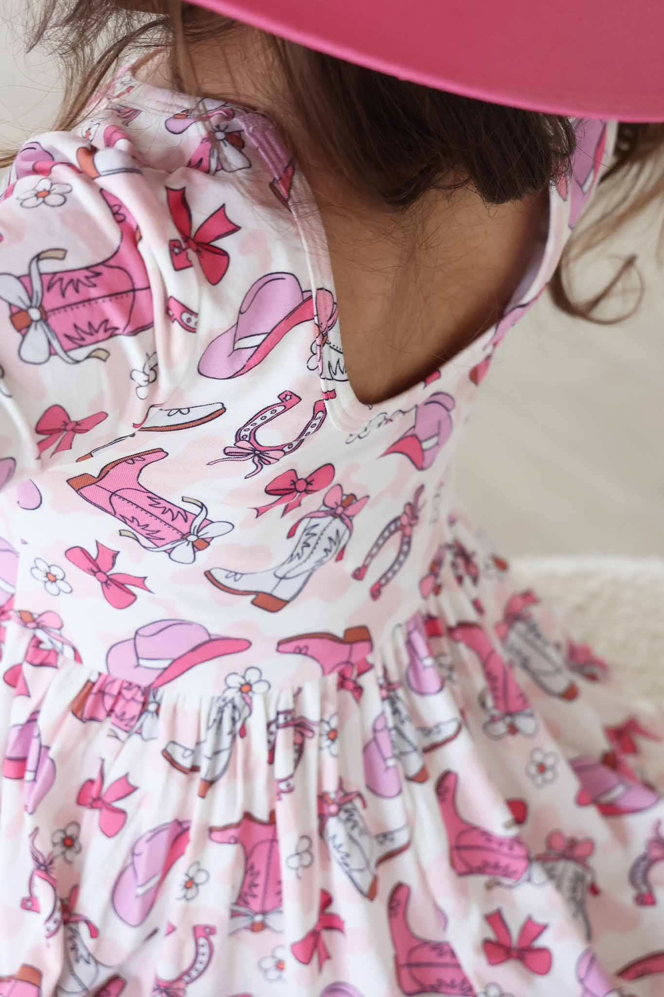 Girls' Long Sleeve Twirl Dress | Rodeo Dreams Pink - Image 11