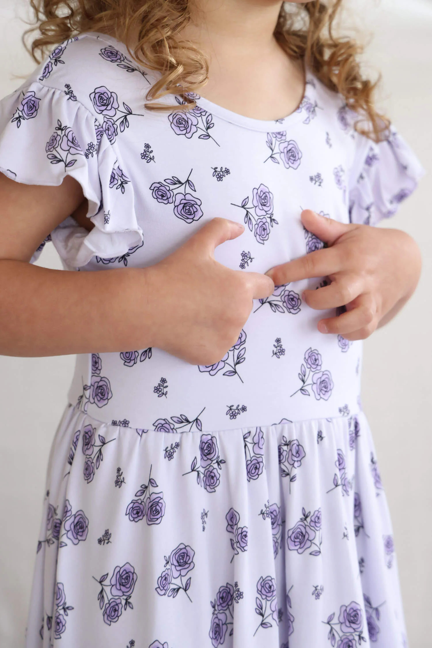 Girls' Ruffle Twirl Dress | Amethyst Garden - Image 3