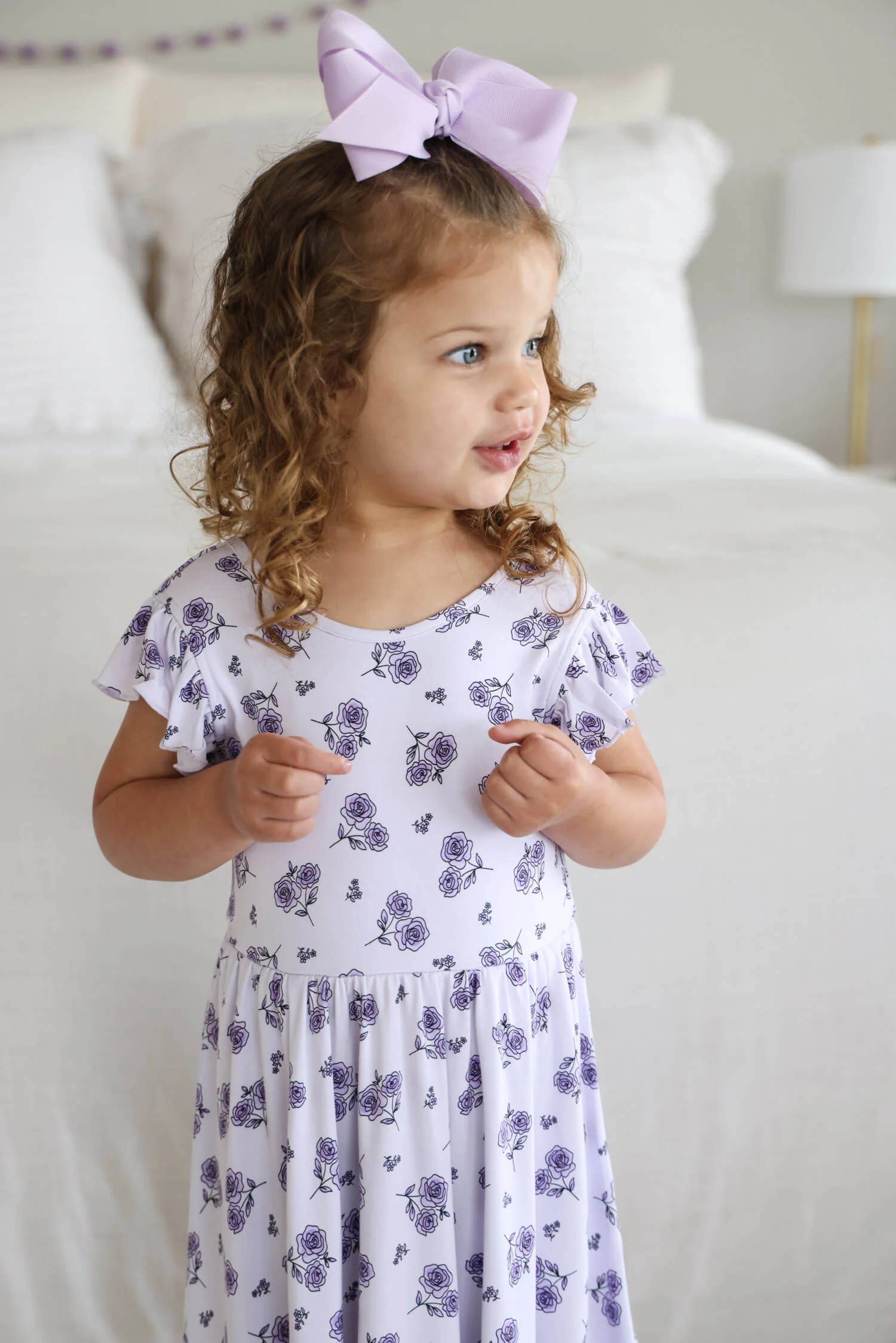 Girls' Ruffle Twirl Dress | Amethyst Garden - Image 4