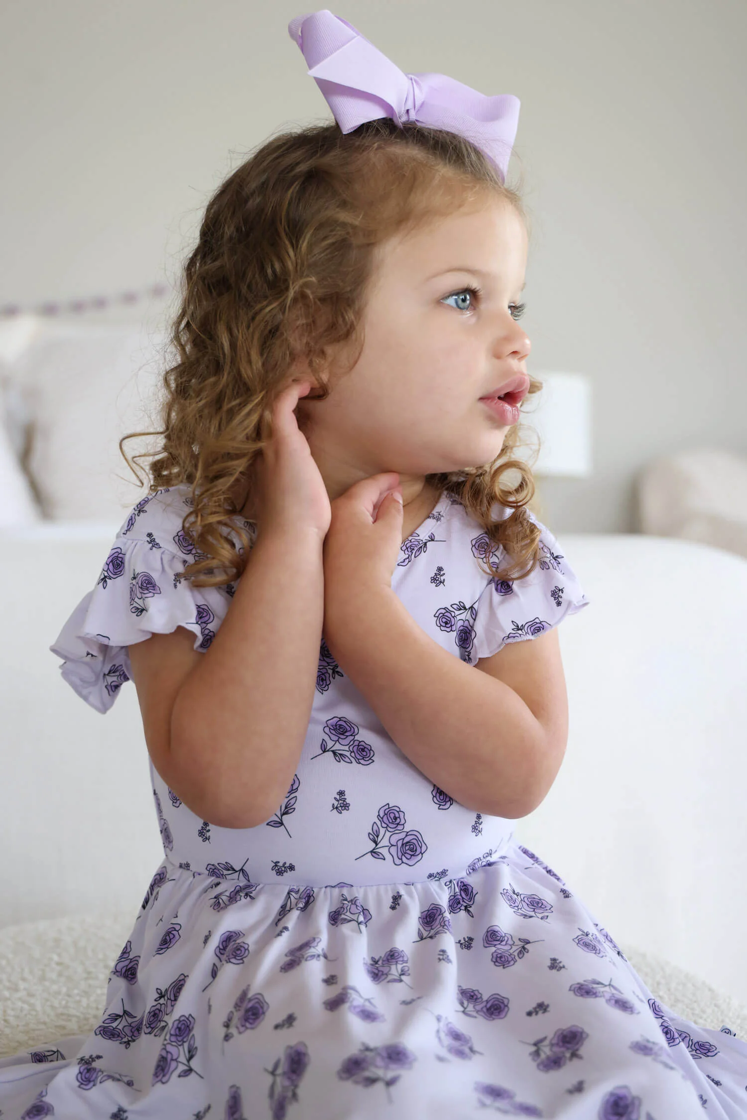 Girls' Ruffle Twirl Dress | Amethyst Garden - Image 7