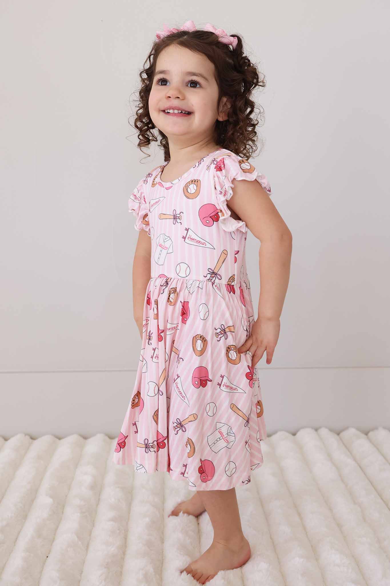 Girls' Ruffle Twirl Dress | Ballpark Babes - Image 10