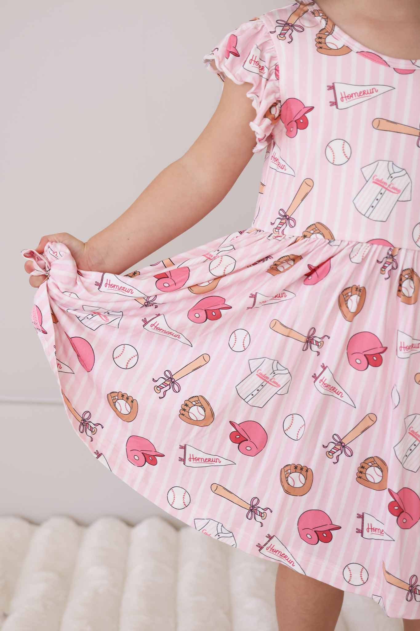 Girls' Ruffle Twirl Dress | Ballpark Babes - Image 3