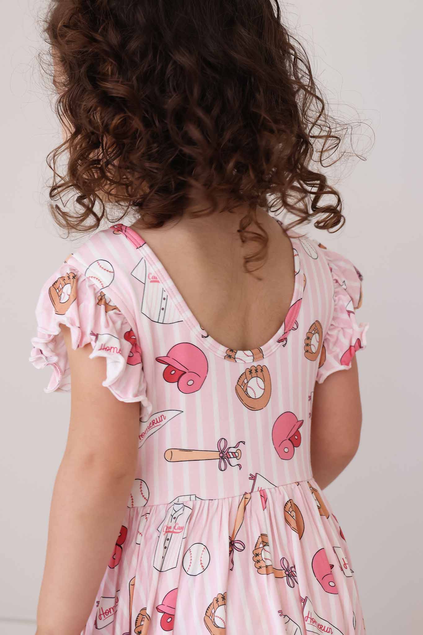 Girls' Ruffle Twirl Dress | Ballpark Babes - Image 4