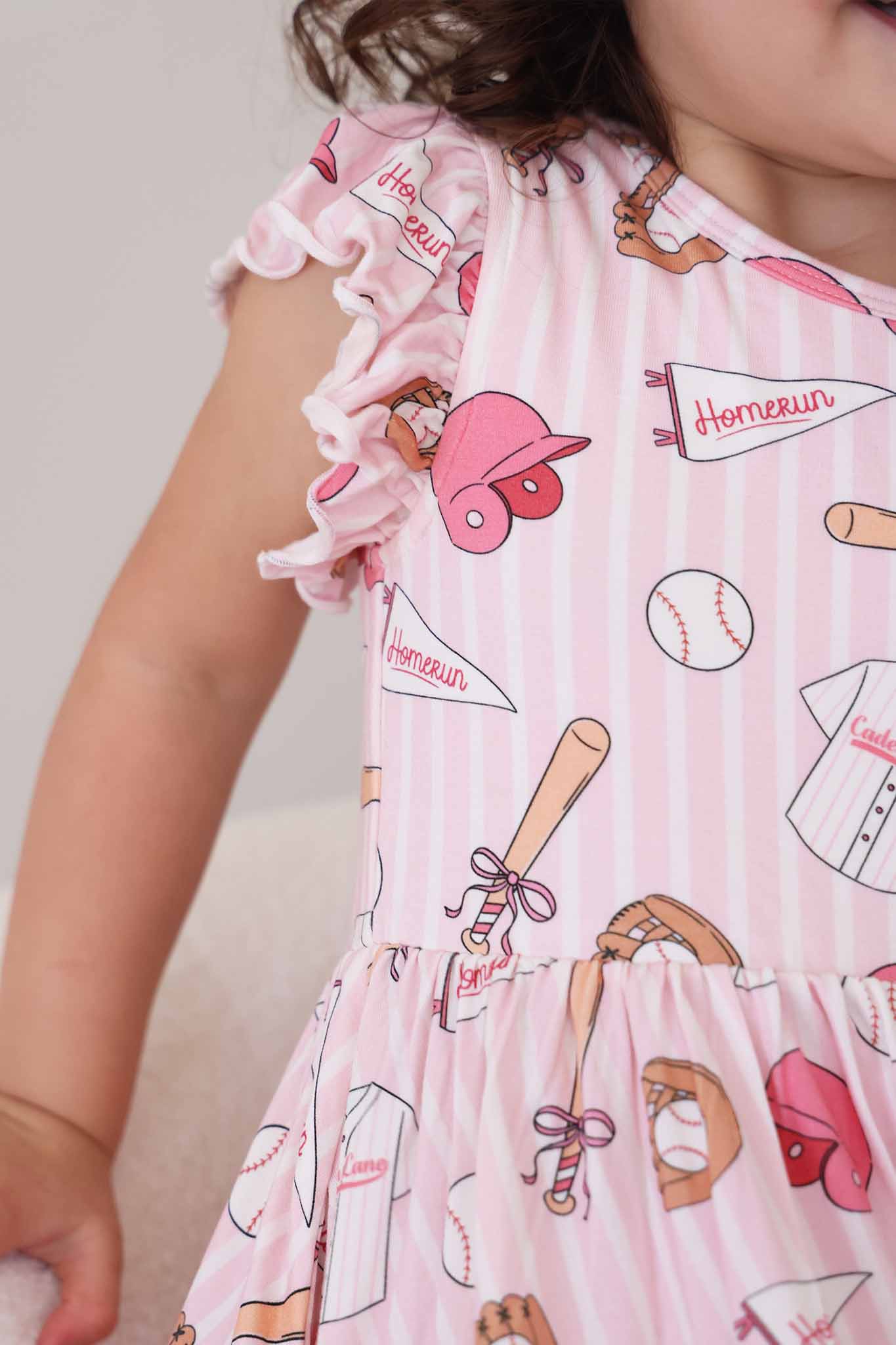 Girls' Ruffle Twirl Dress | Ballpark Babes - Image 6