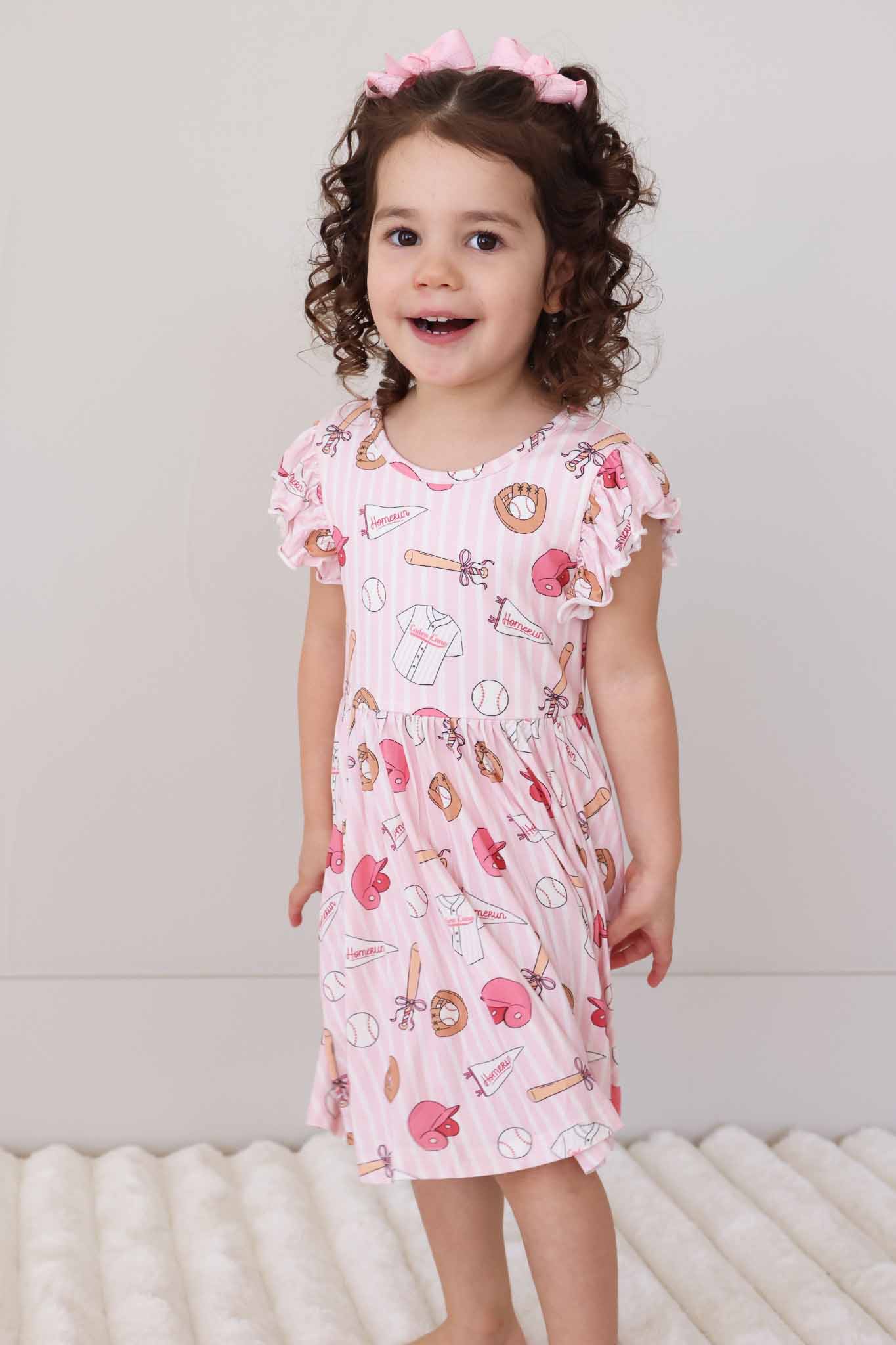 Girls' Ruffle Twirl Dress | Ballpark Babes - Image 7