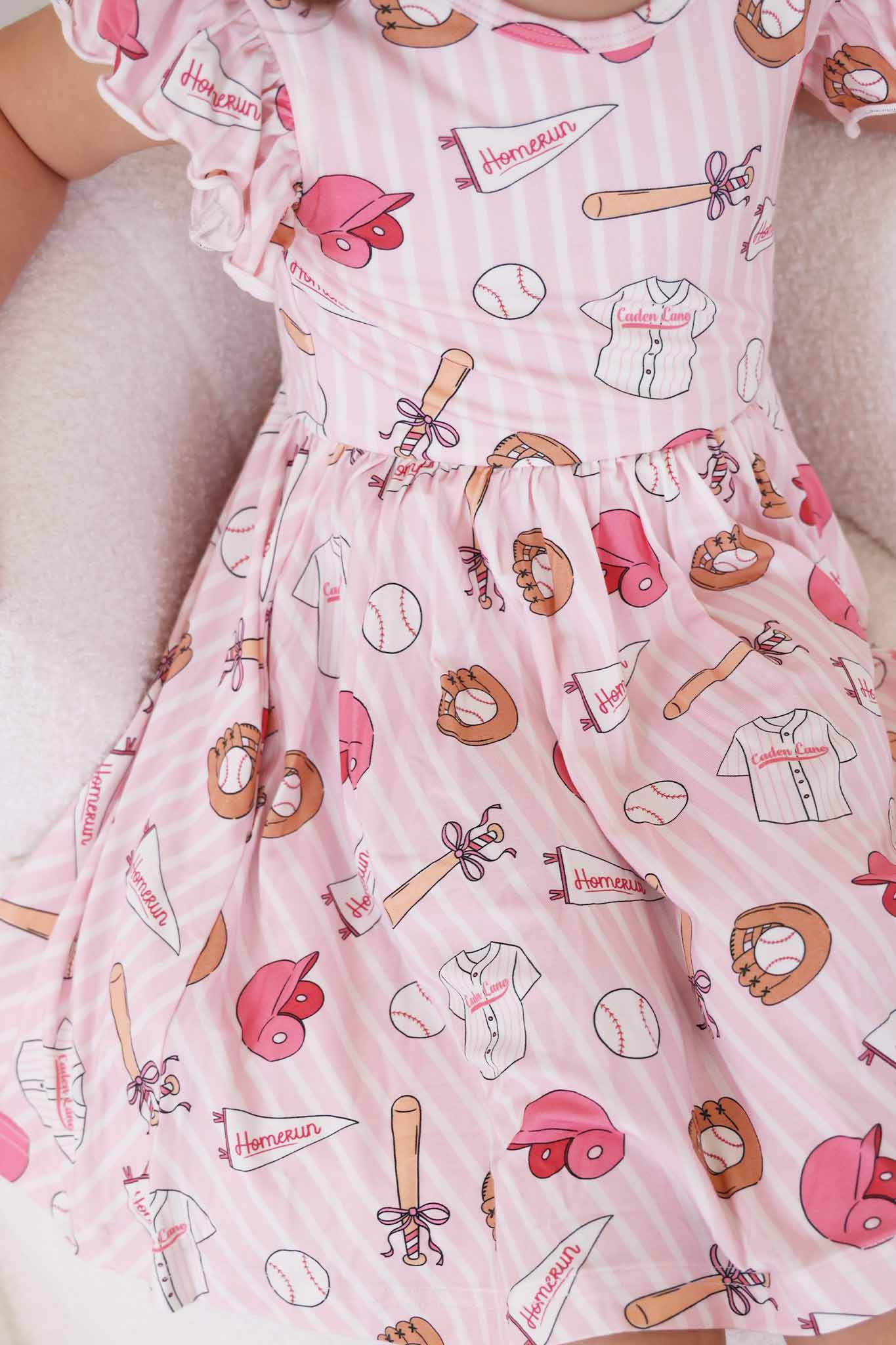 Girls' Ruffle Twirl Dress | Ballpark Babes - Image 9
