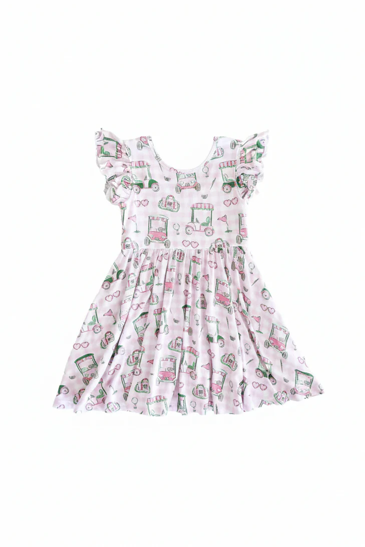 Girls' Ruffle Twirl Dress | Birdie Babes Pink - Image 2