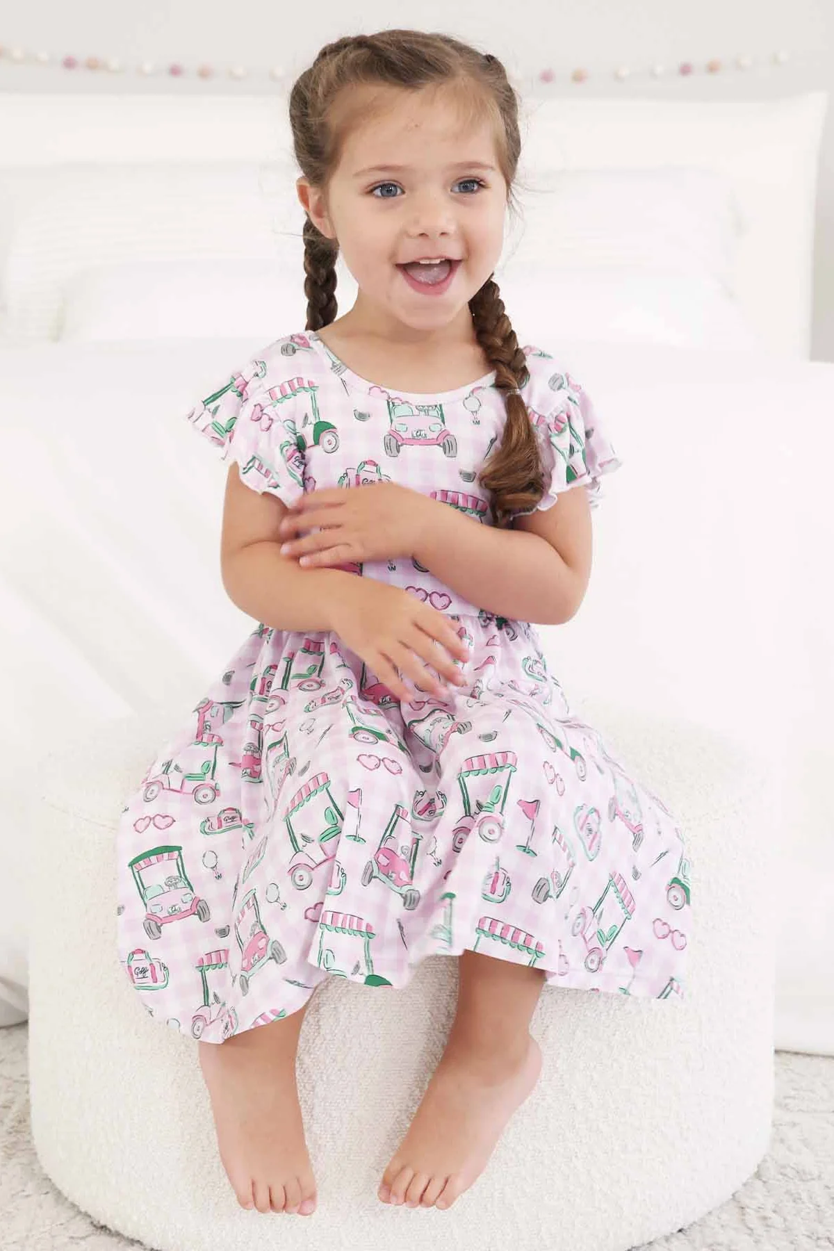 Girls' Ruffle Twirl Dress | Birdie Babes Pink - Image 5
