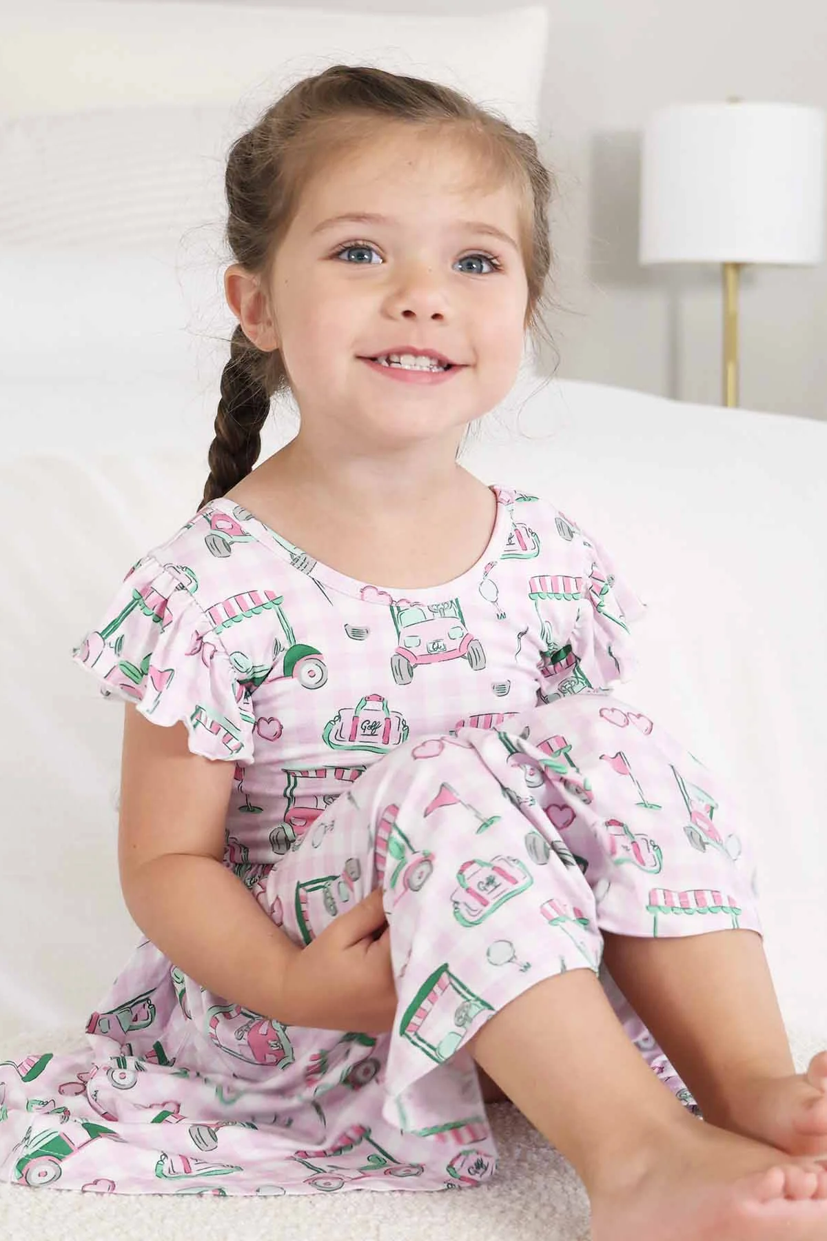Girls' Ruffle Twirl Dress | Birdie Babes Pink - Image 8