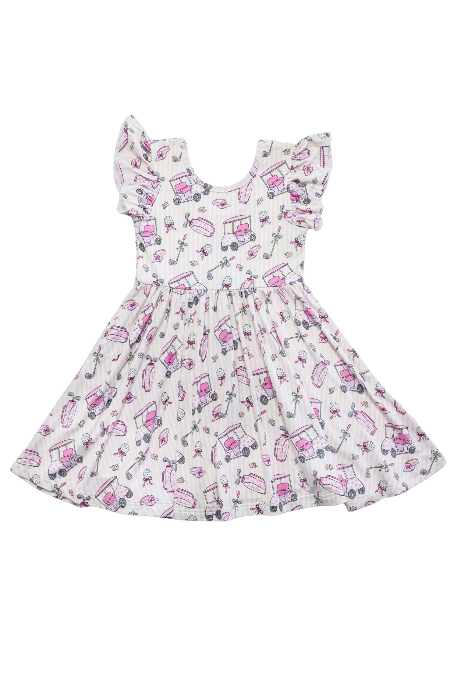 Girls' Ruffle Twirl Dress | Caddie Crew Pink - Image 2