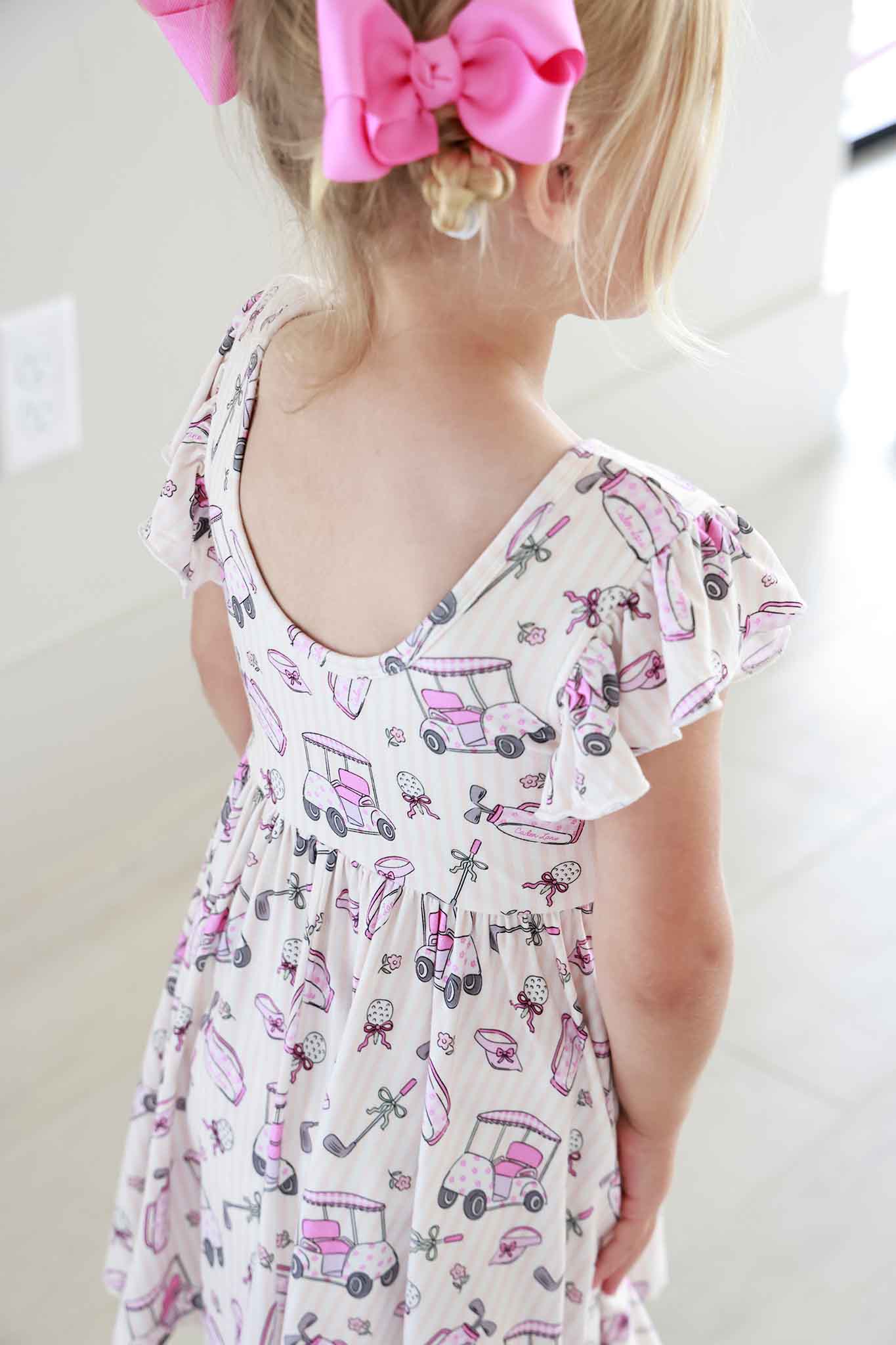 Girls' Ruffle Twirl Dress | Caddie Crew Pink - Image 4