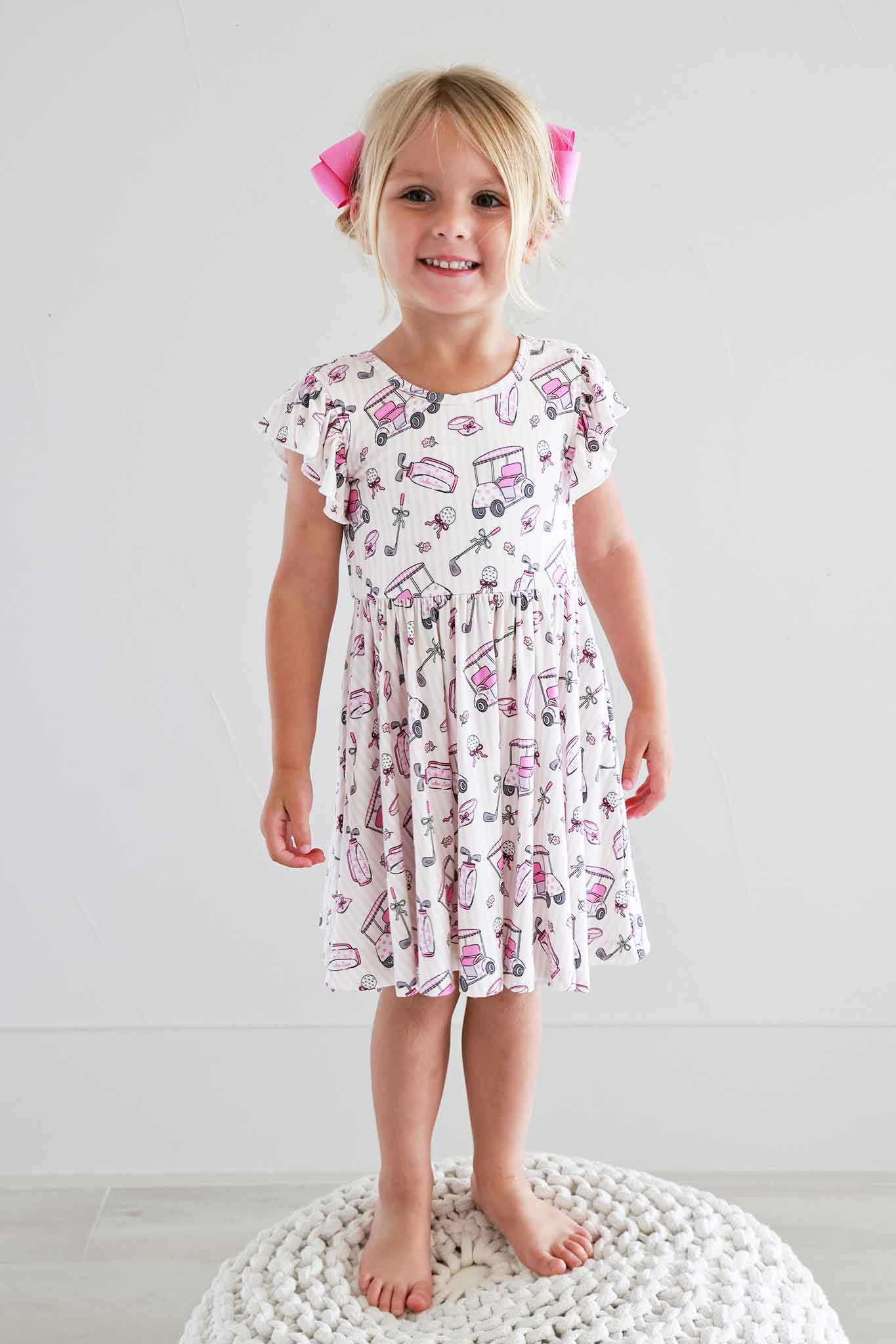 Girls' Ruffle Twirl Dress | Caddie Crew Pink - Image 5