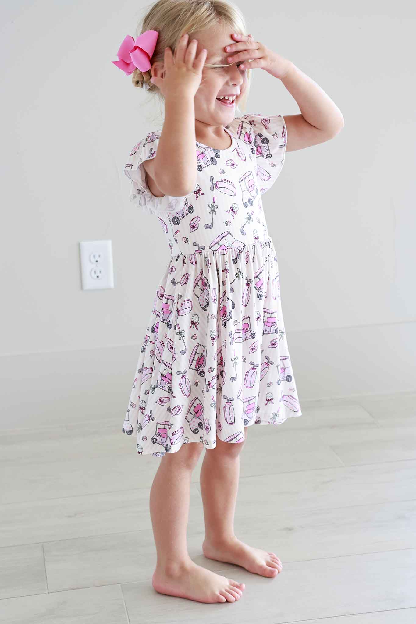 Girls' Ruffle Twirl Dress | Caddie Crew Pink - Image 6