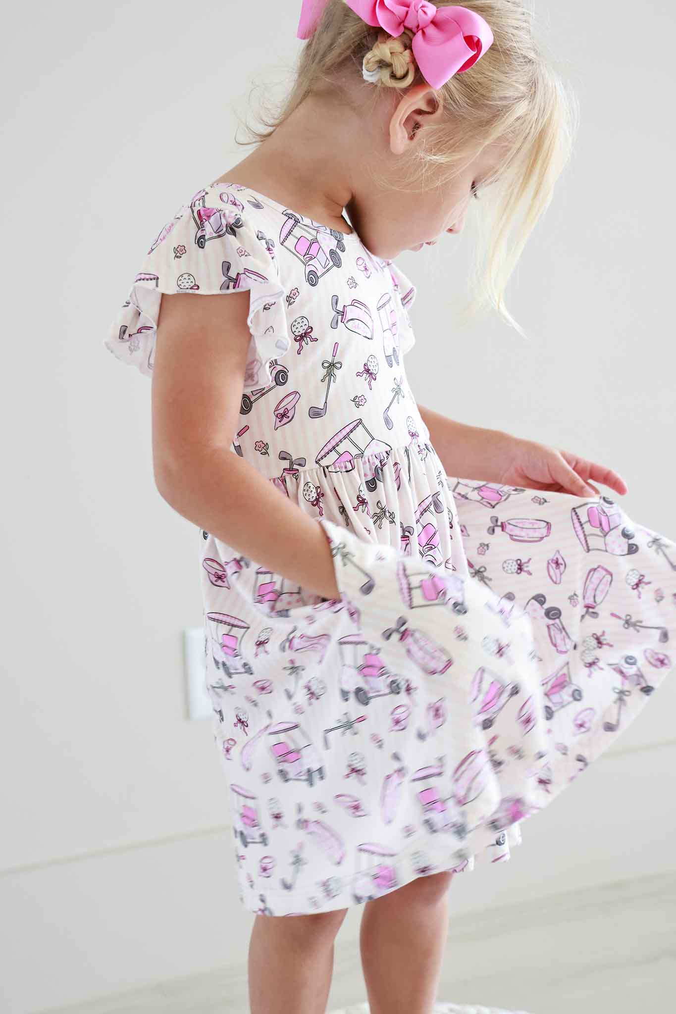 Girls' Ruffle Twirl Dress | Caddie Crew Pink - Image 7