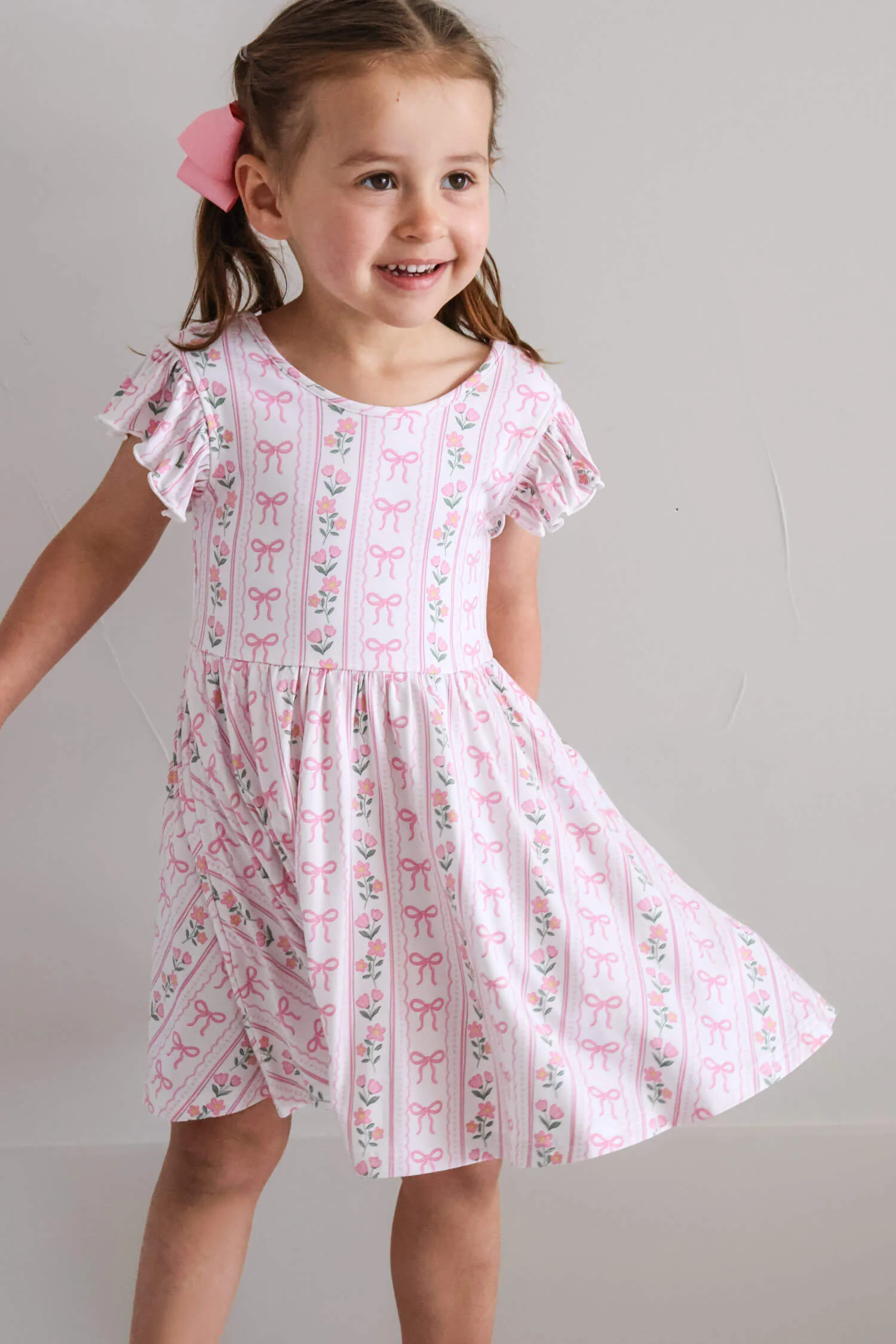 Girls' Ruffle Twirl Dress | Coquette Garden - Image 7