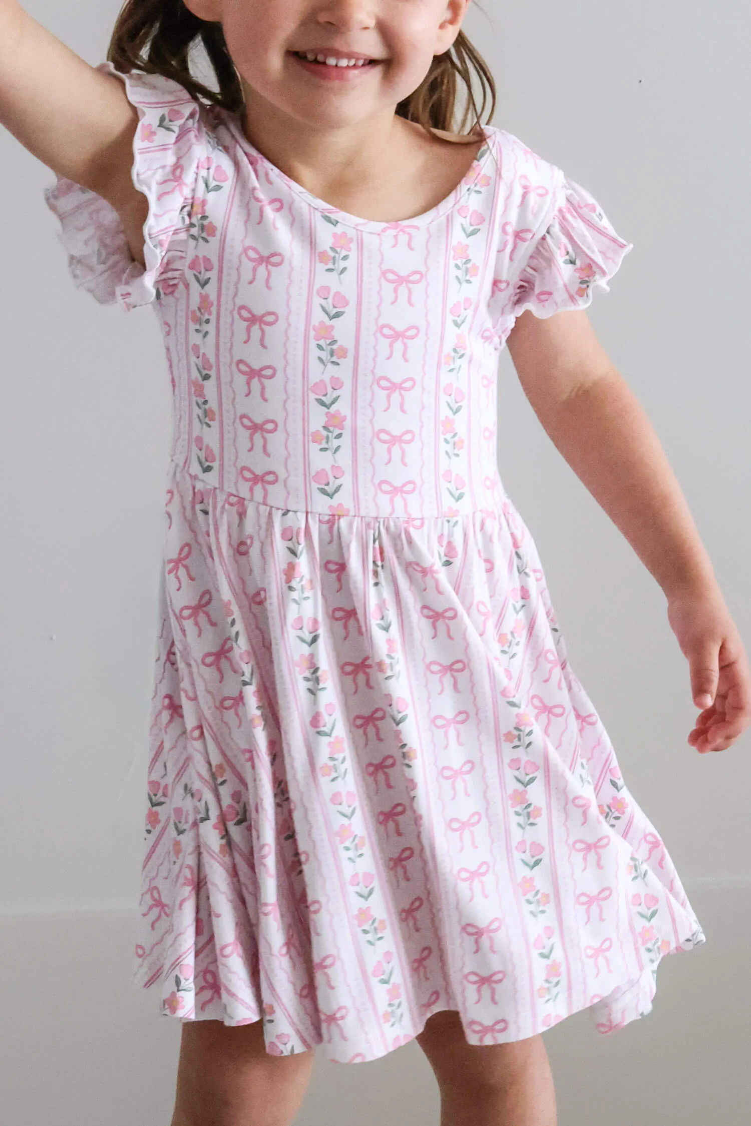 Girls' Ruffle Twirl Dress | Coquette Garden - Image 8