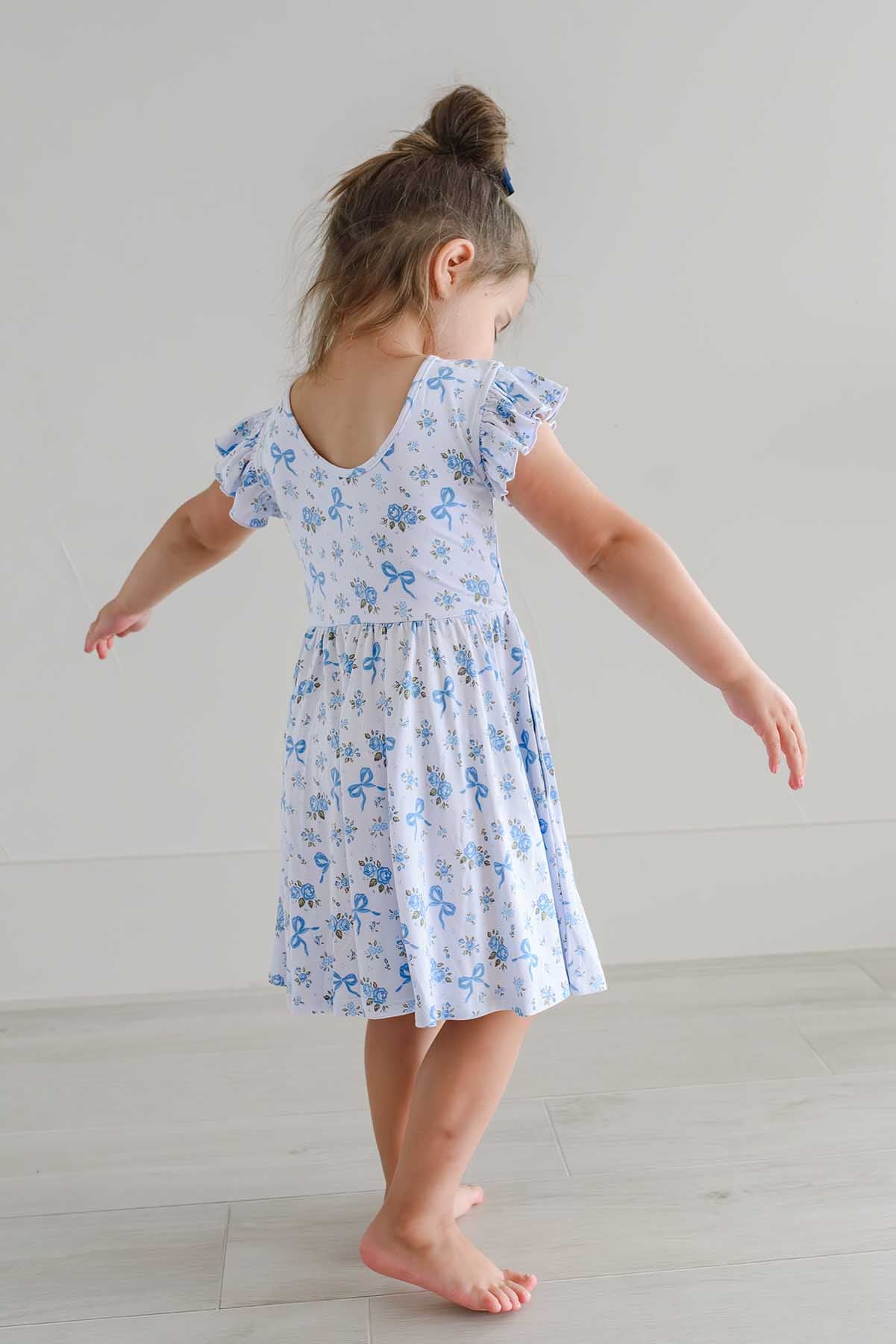 Girls' Ruffle Twirl Dress | Tied In Blooms - Image 2