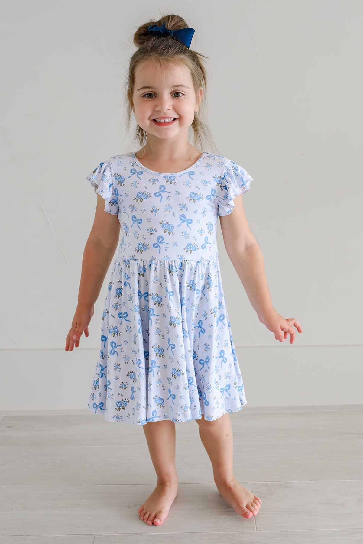 Girls' Ruffle Twirl Dress | Tied In Blooms - Image 3