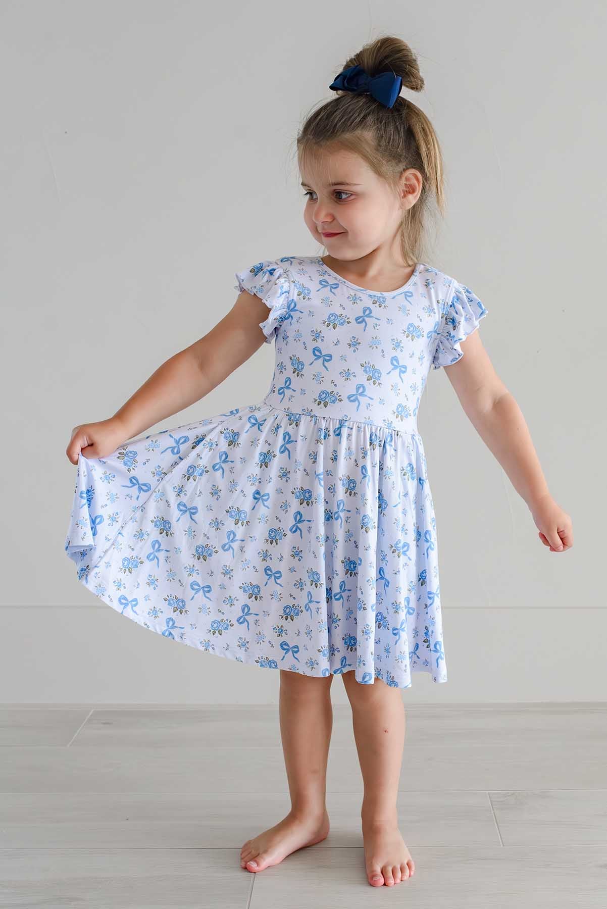 Girls' Ruffle Twirl Dress | Tied In Blooms - Image 5
