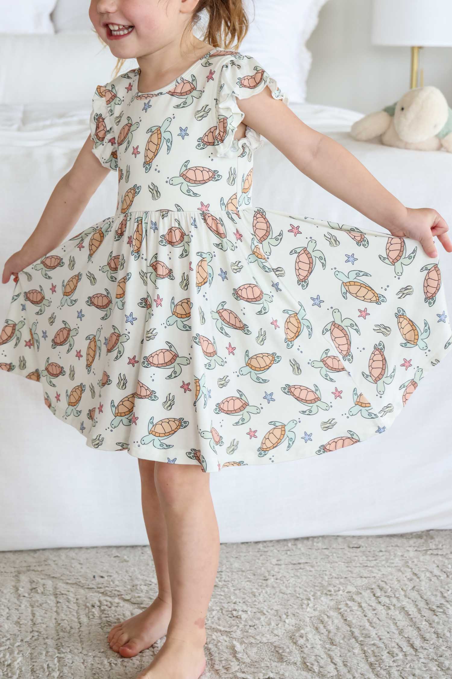 Girls' Ruffle Twirl Dress | Turtley Rad - Image 4